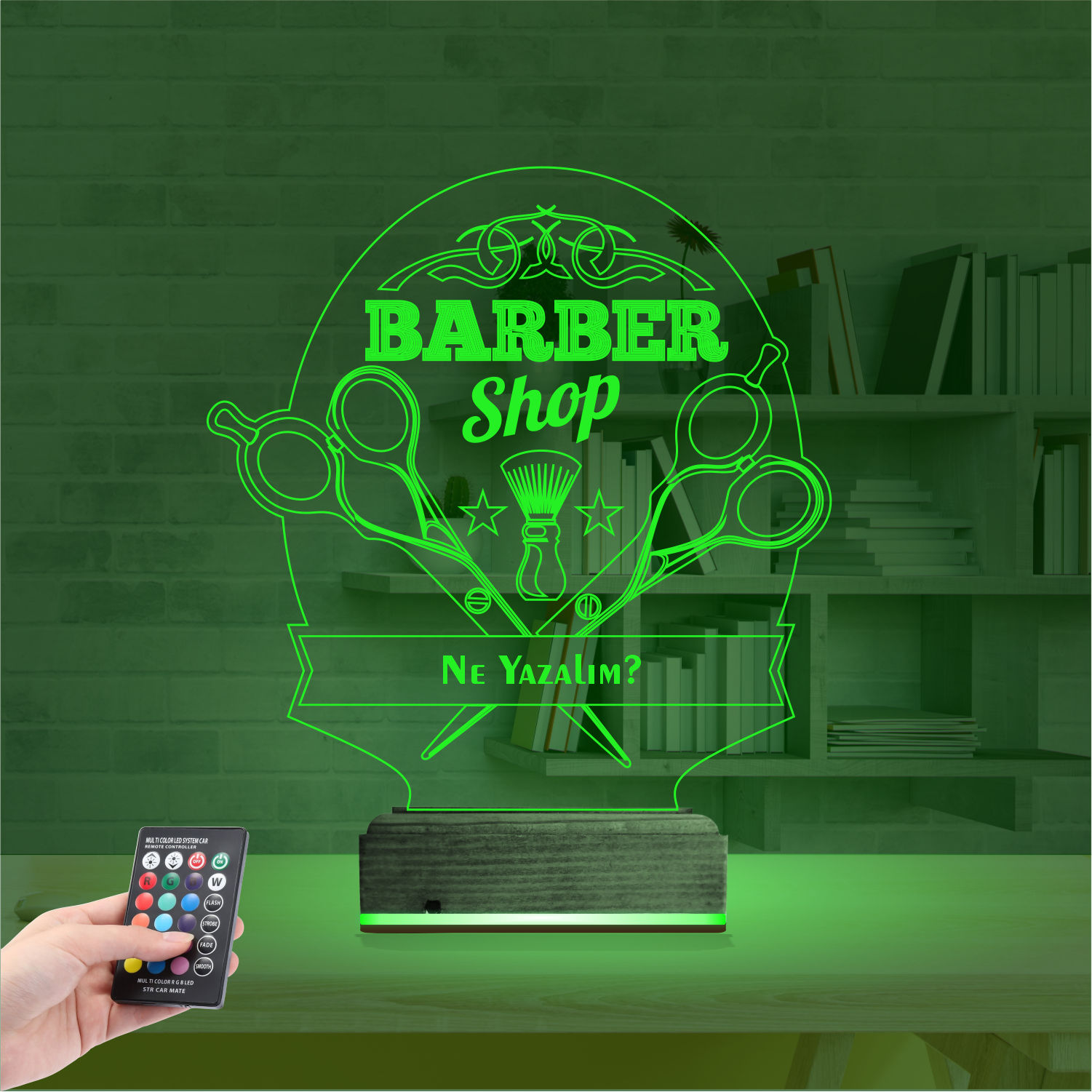 Оригинальный подарок: Barber Shop 3d светильник для барбера 5