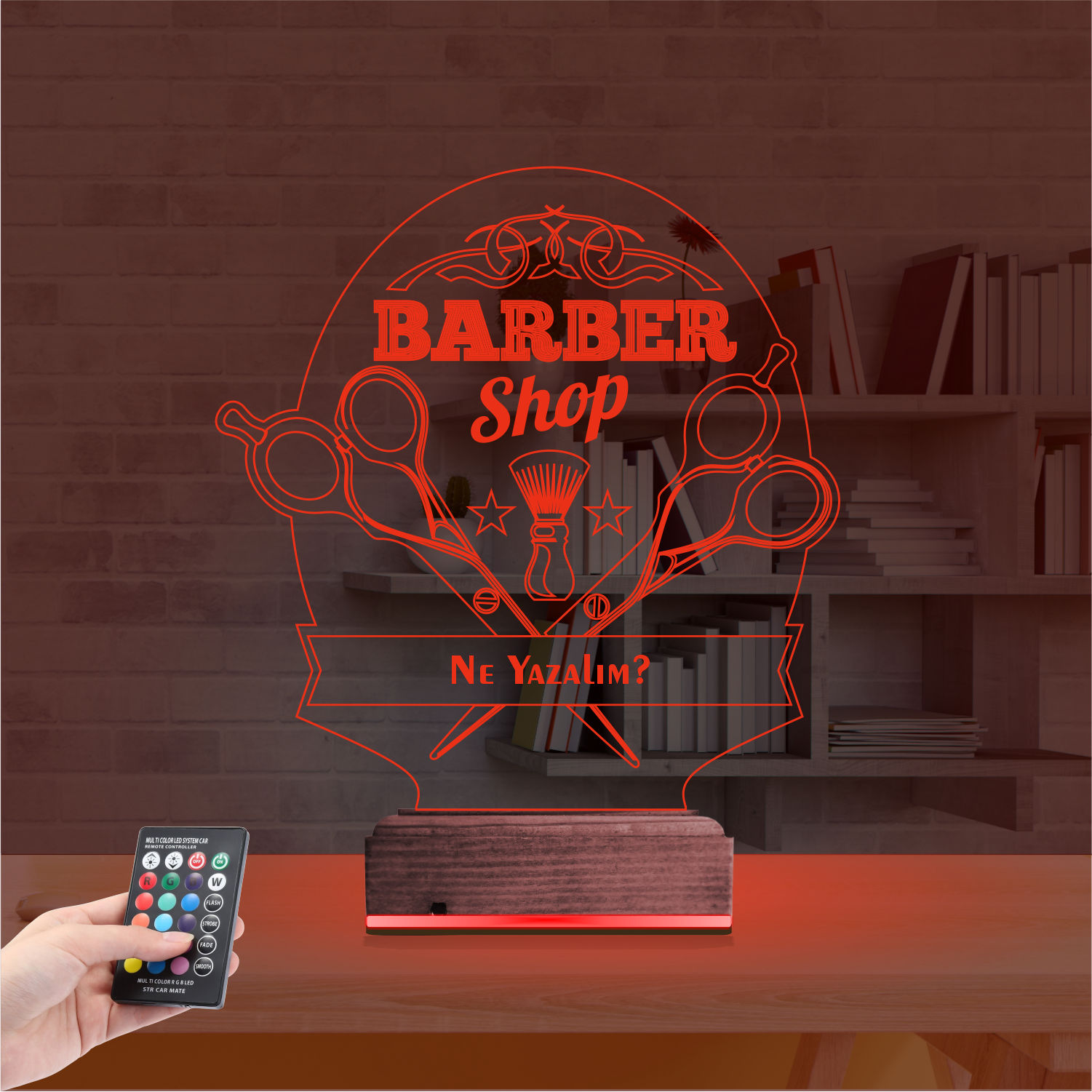 Оригинальный подарок: Barber Shop 3d светильник для барбера 6