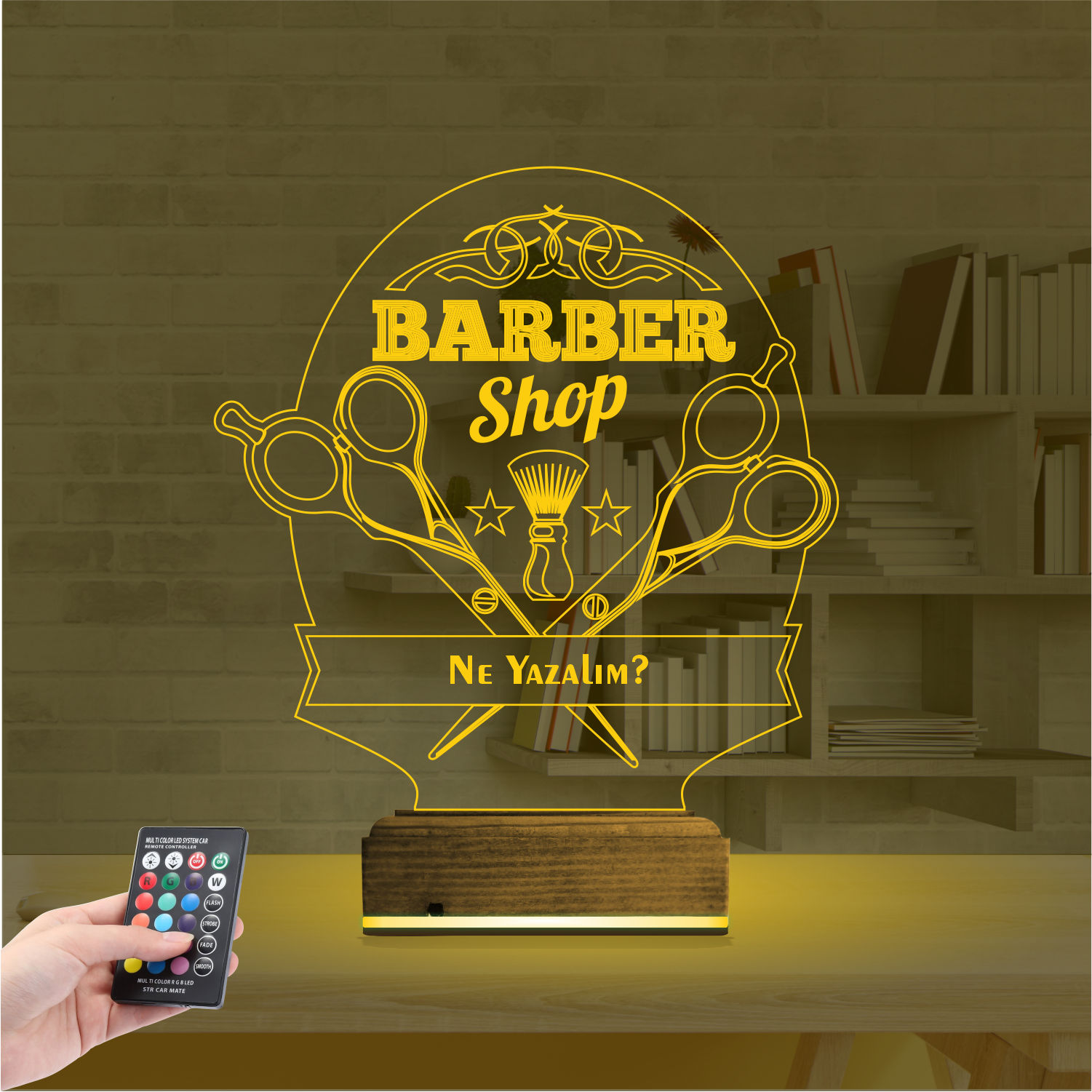 Оригинальный подарок: Barber Shop 3d светильник для барбера 7