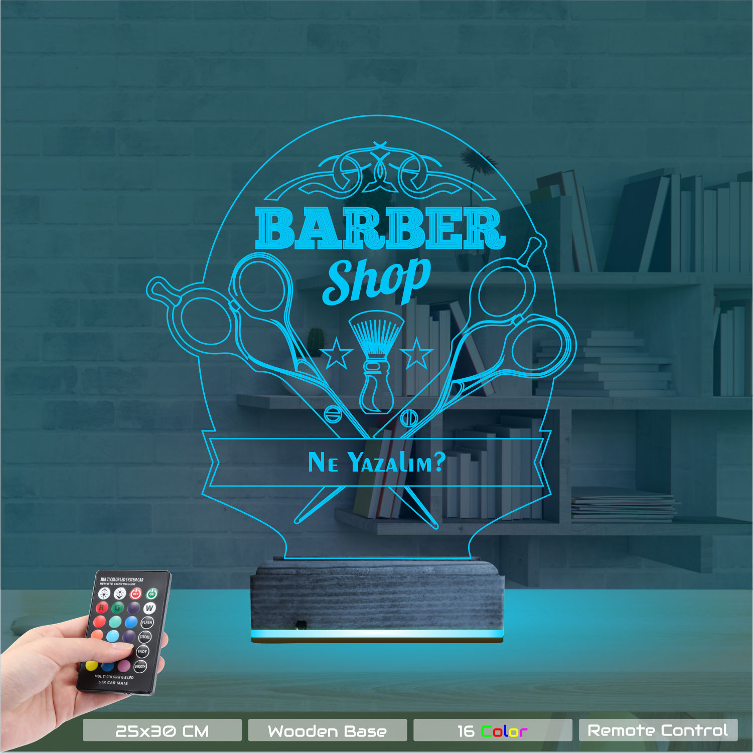 Оригинальный подарок: Barber Shop 3d светильник для барбера 8
