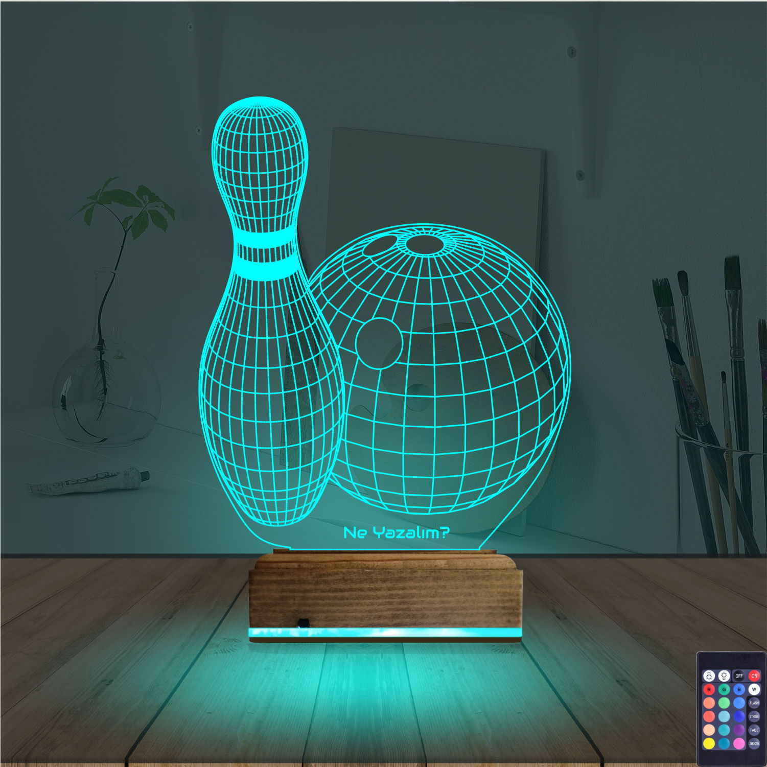 Оригинальный подарок: боулинг шар и кегля 3d светильник 2