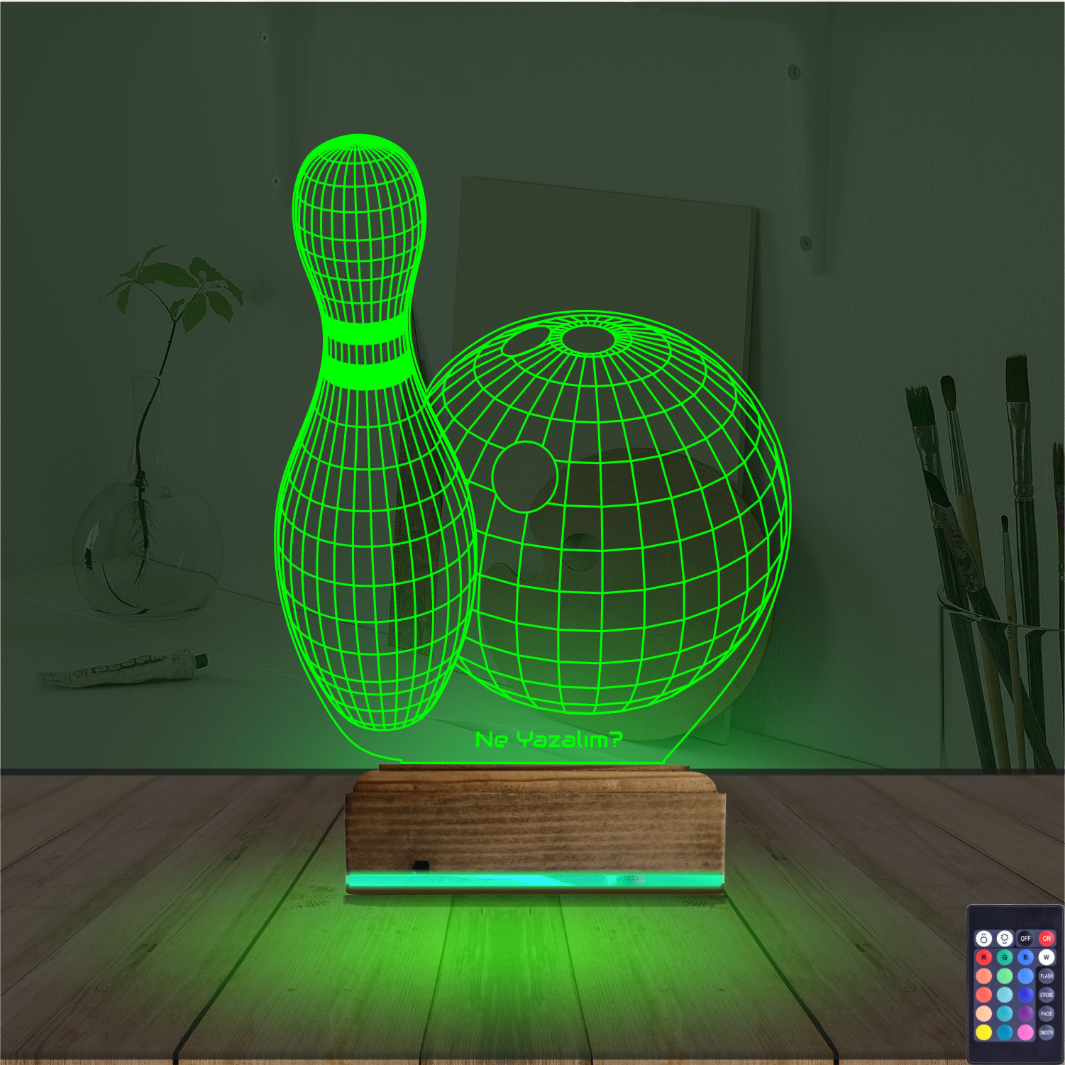 Оригинальный подарок: боулинг шар и кегля 3d светильник 5