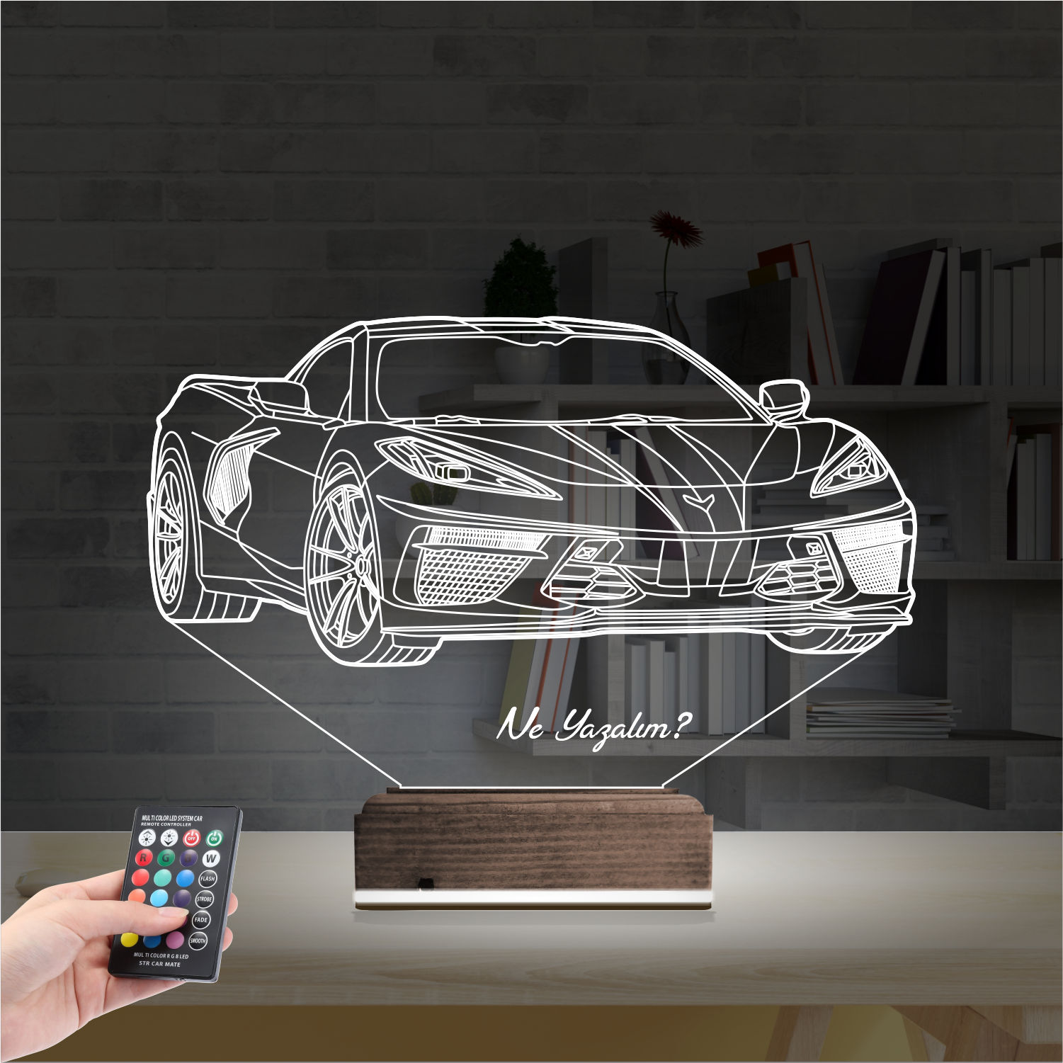 Спорткар Corvette C8 — 3D LED Ночник | Подарок мужчине