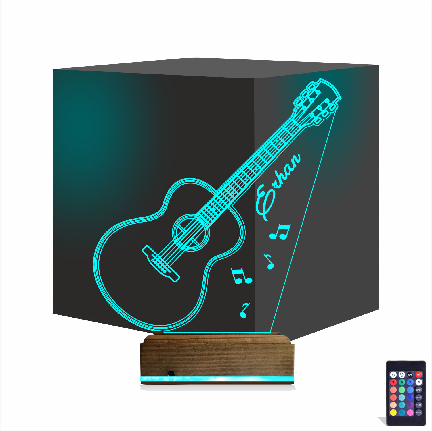 Гитара с именем — 3D LED Ночник | Подарок музыканту