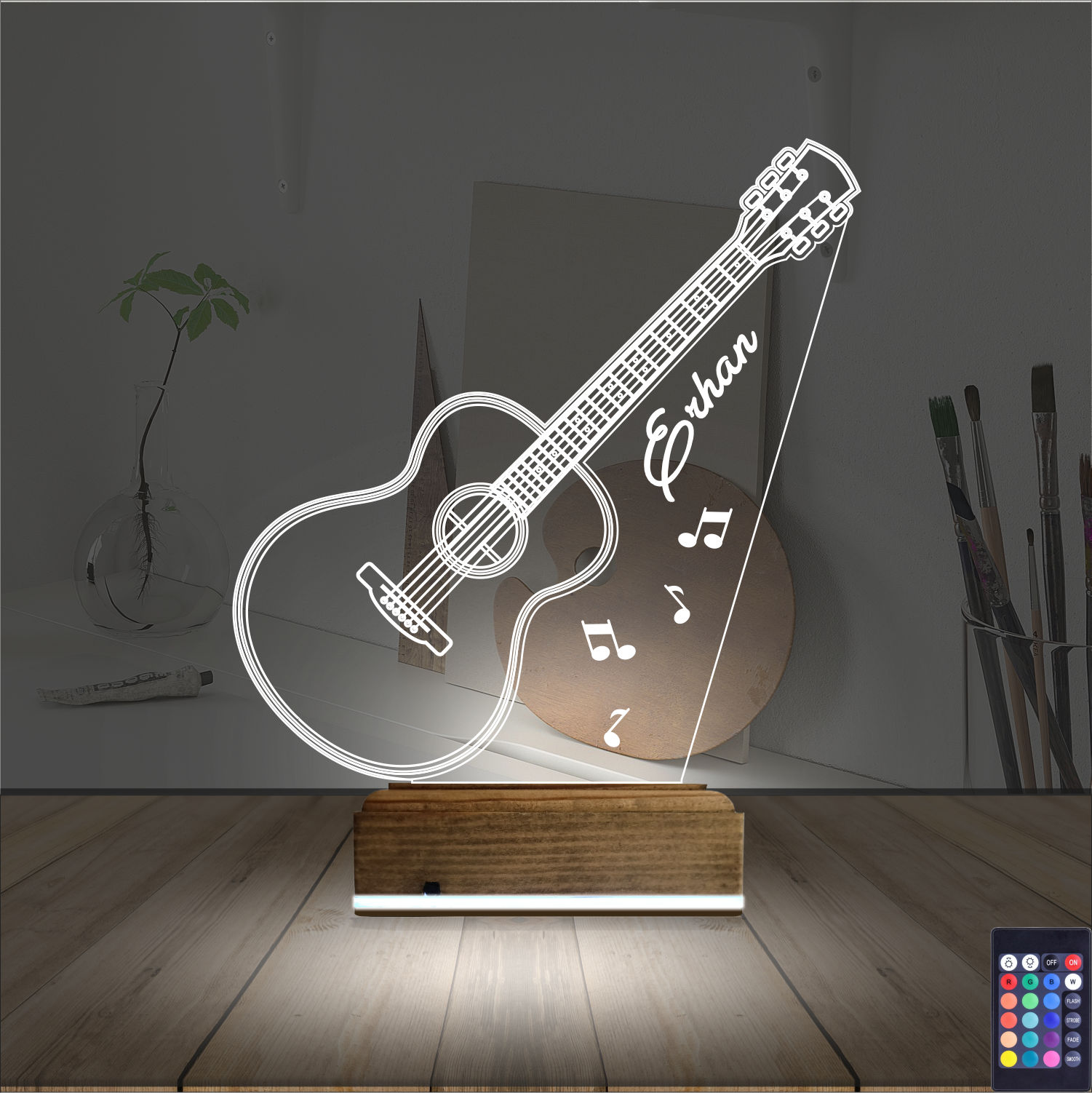 Гитара с именем — 3D LED Ночник | Подарок музыканту