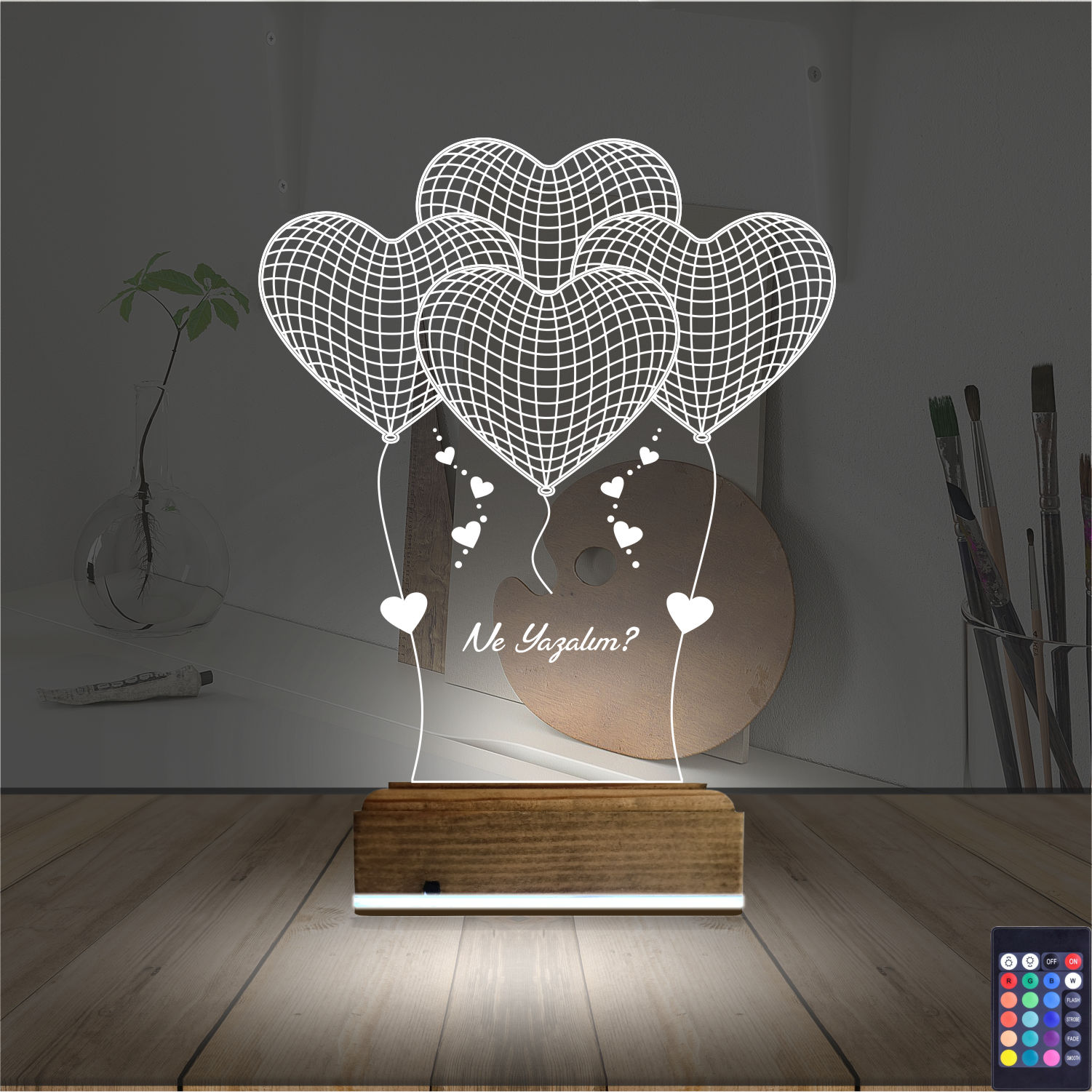 Сердца-шарики — 3D LED Ночник | Романтический подарок