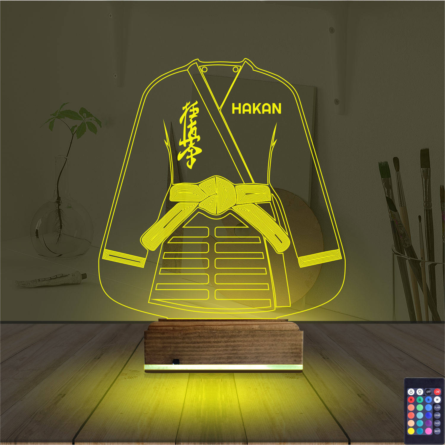 Подарок мужчине: самурай в кимоно 3d светильник 4