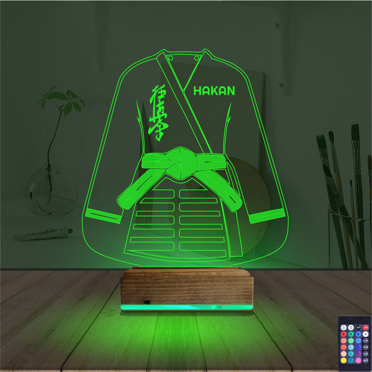 Подарок мужчине: самурай в кимоно 3d светильник 5