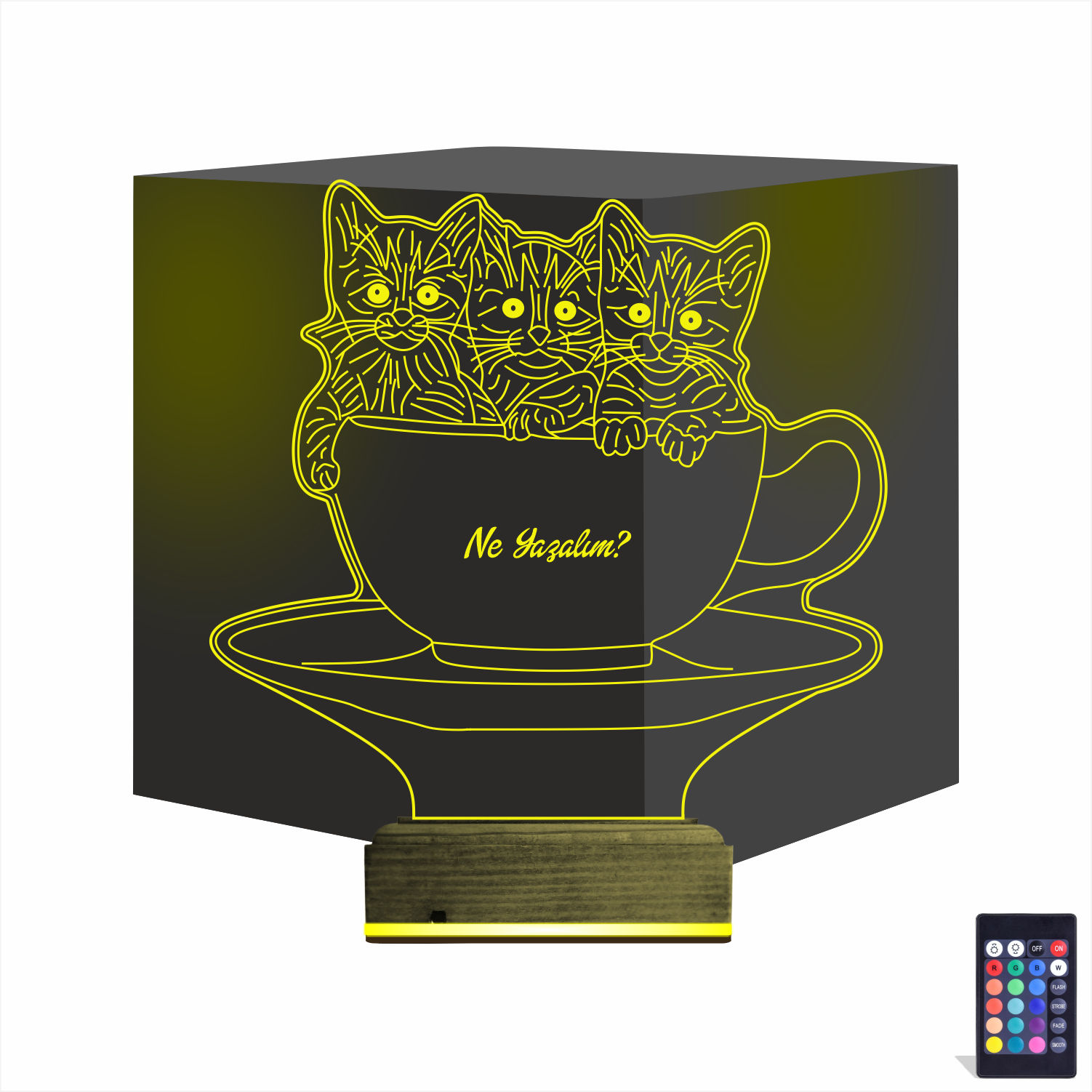Котята в чашке — 3D LED Ночник | Подарок детям и любимым