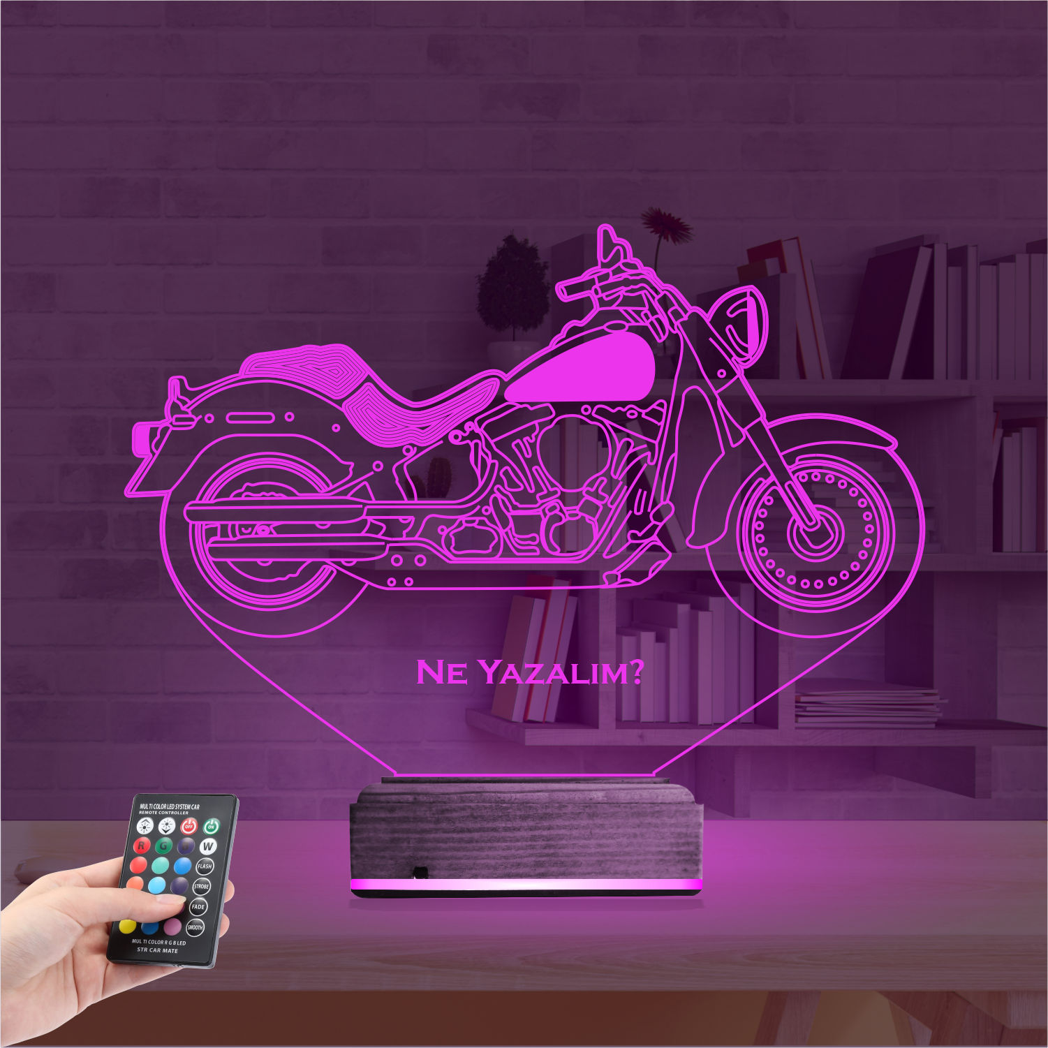 Подарок мужчине: байк чоппер 3d светильник 2