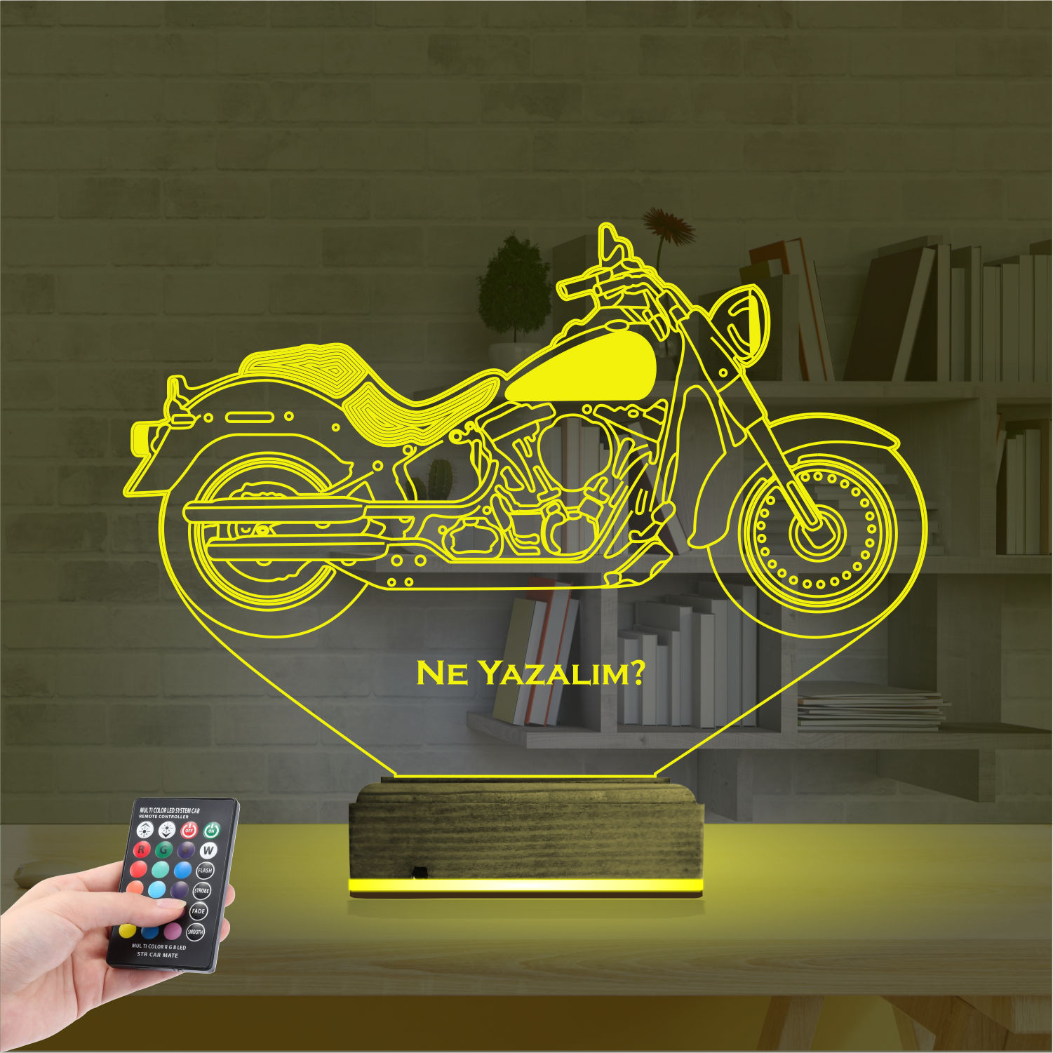 Подарок мужчине: байк чоппер 3d светильник 3