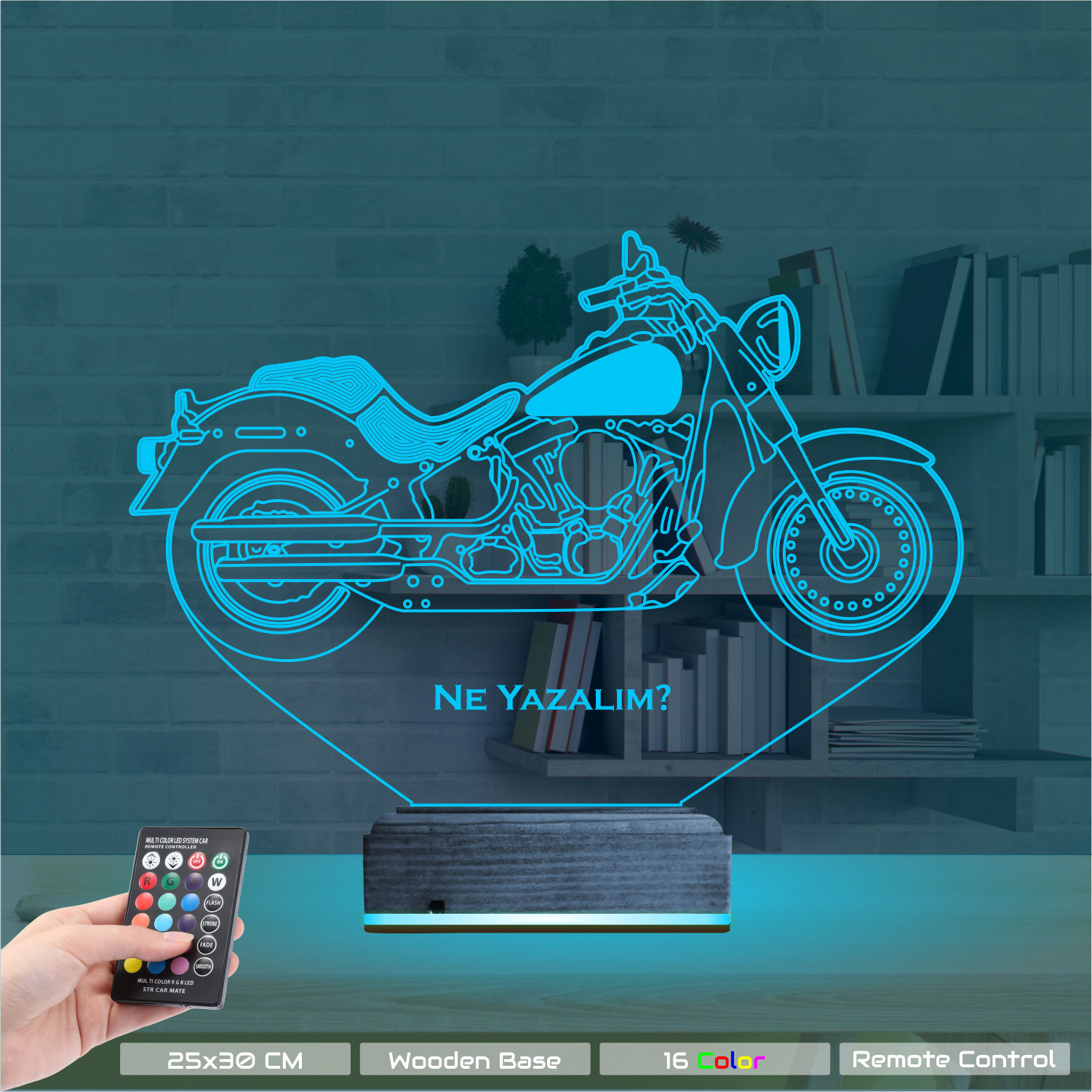 Подарок мужчине: байк чоппер 3d светильник 7