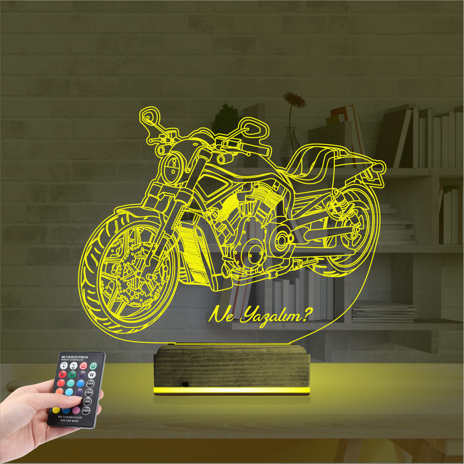 Подарок мужчине: классический чоппер 3d светильник 4