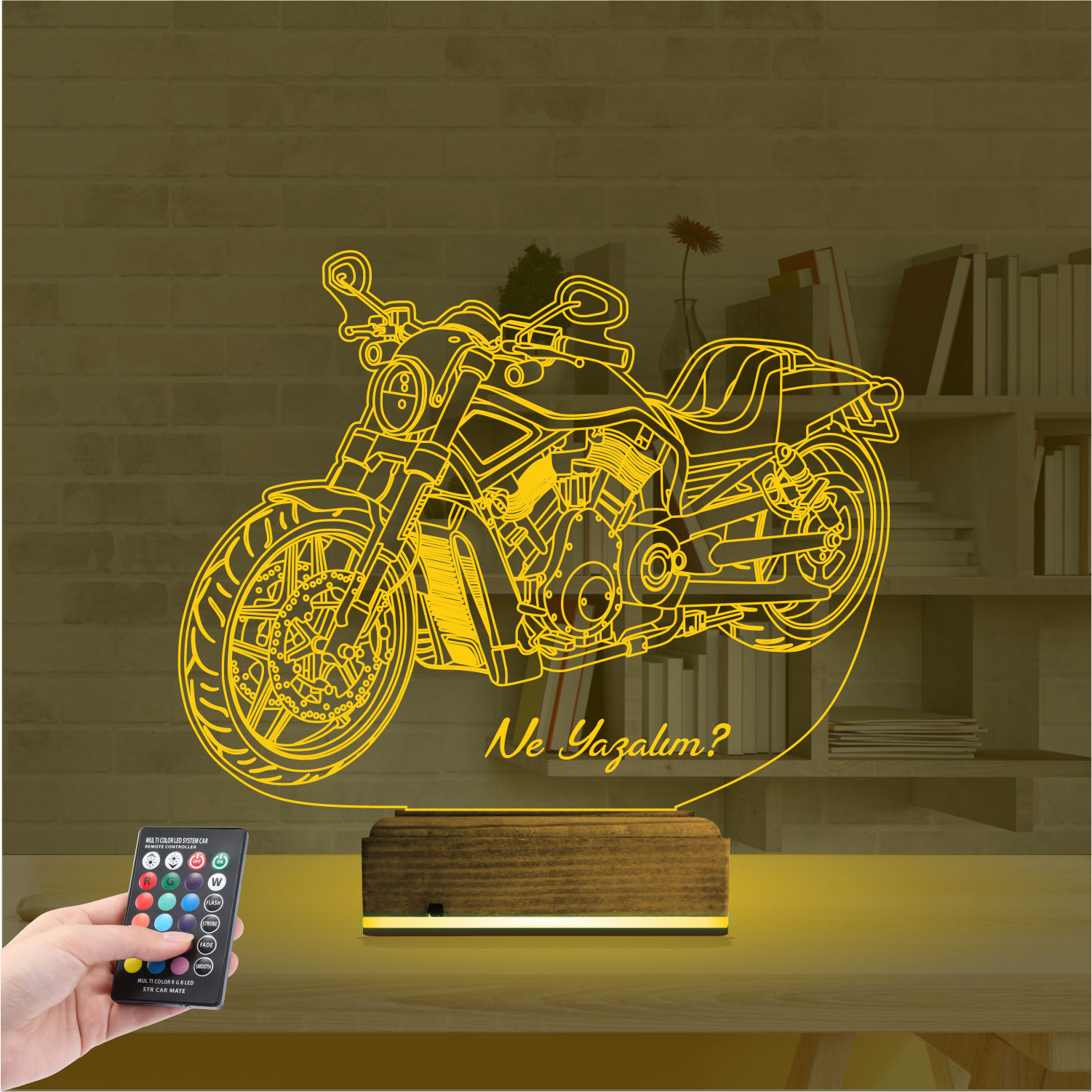 Подарок мужчине: классический чоппер 3d светильник 7