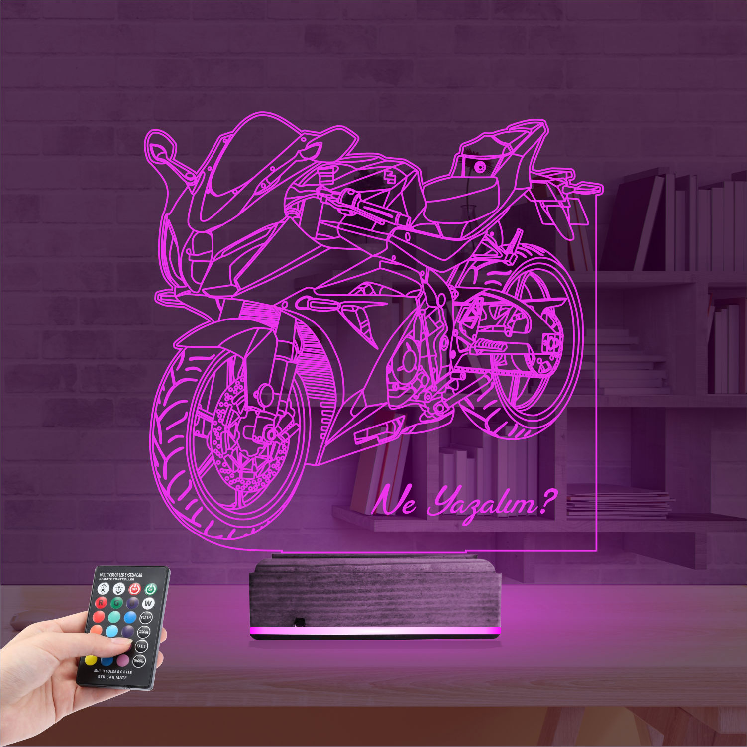 Подарок мужчине: классический мотоцикл 3d светильник 4