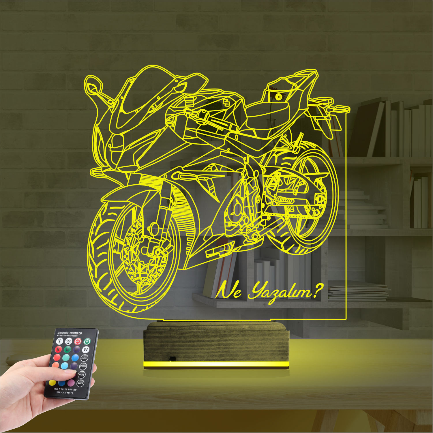 Подарок мужчине: классический мотоцикл 3d светильник 5