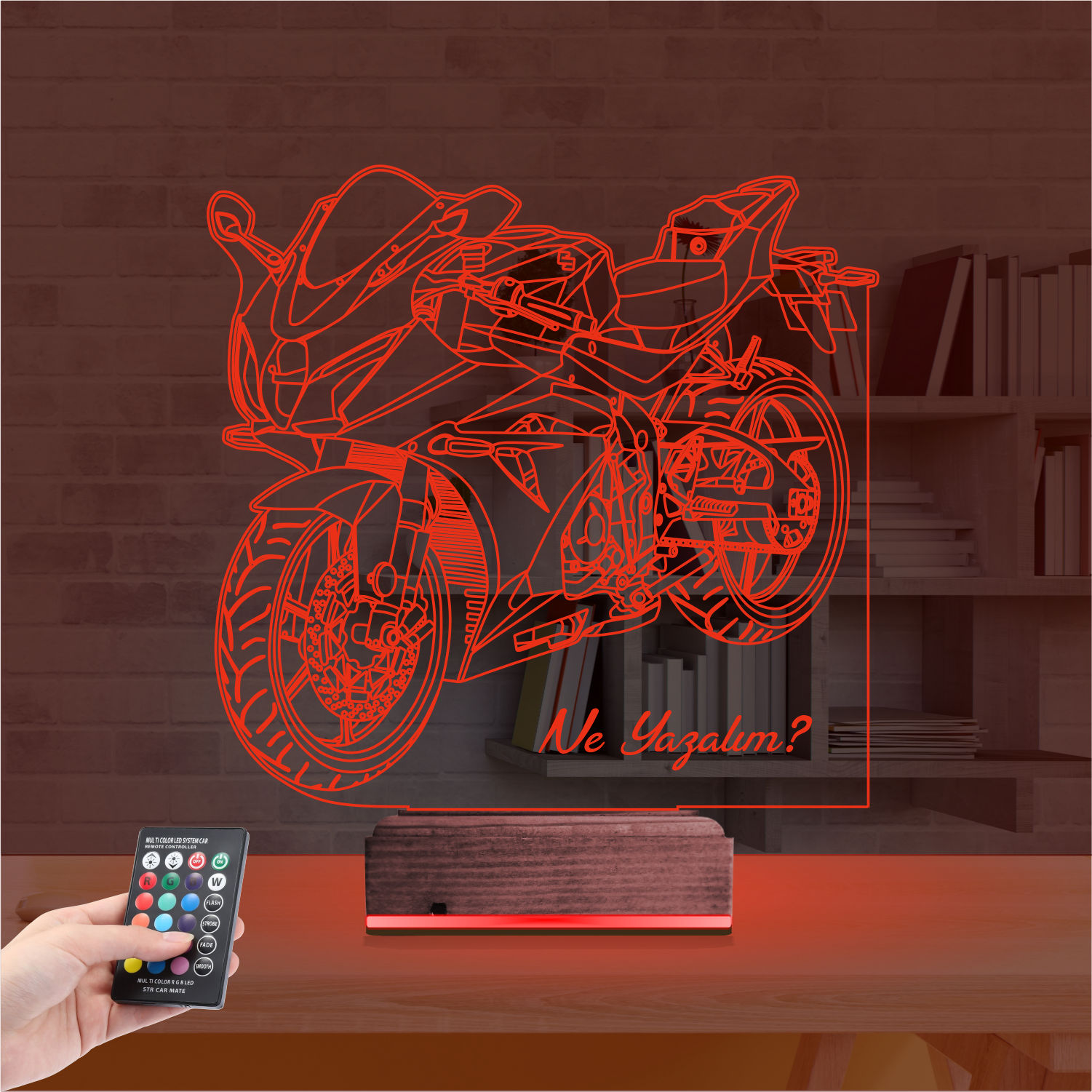 Подарок мужчине: классический мотоцикл 3d светильник 7