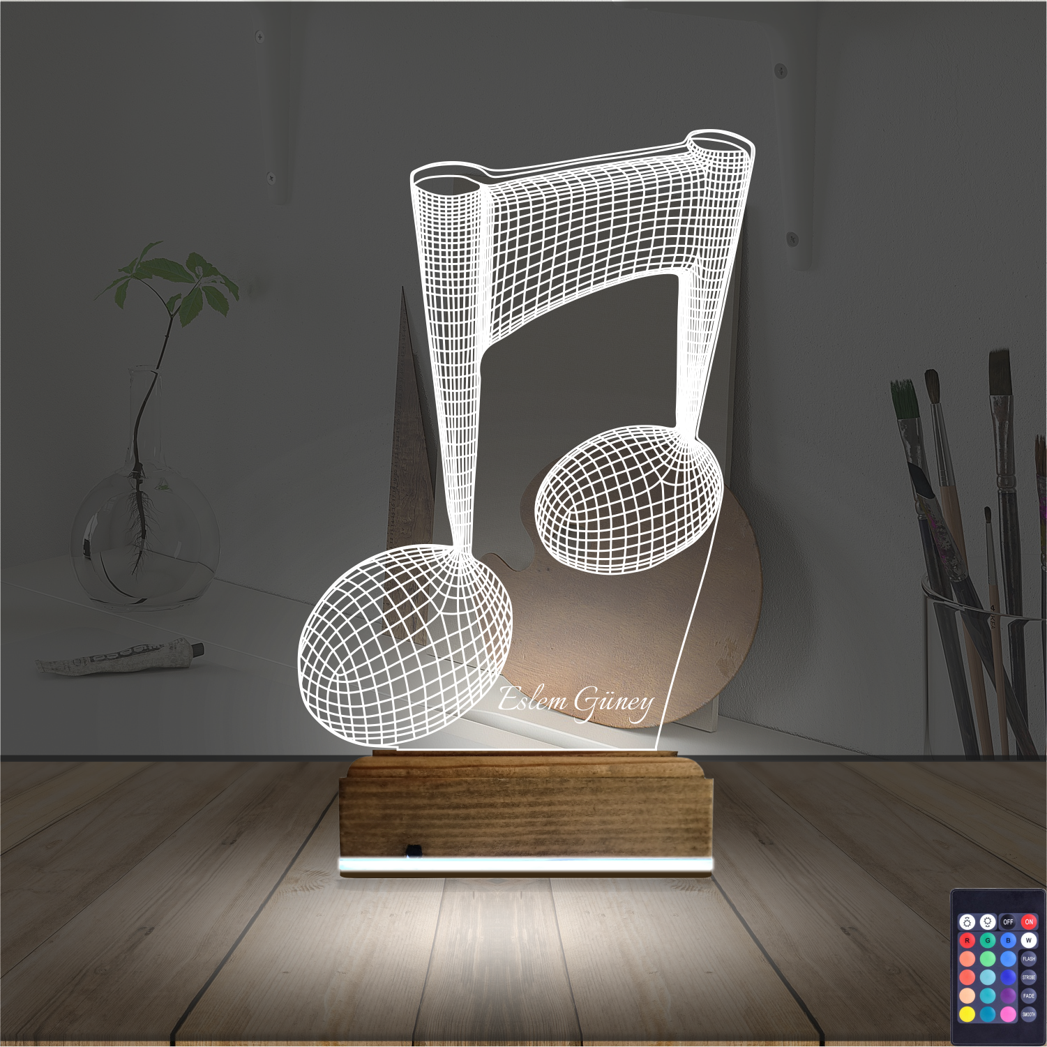 Музыкальные ноты — 3D LED Ночник | Именной подарок