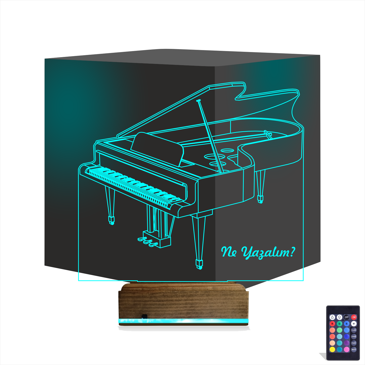 Рояль 3D Ночник с именной гравировкой