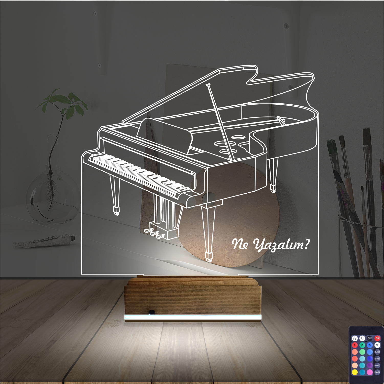 Рояль 3D Ночник с именной гравировкой