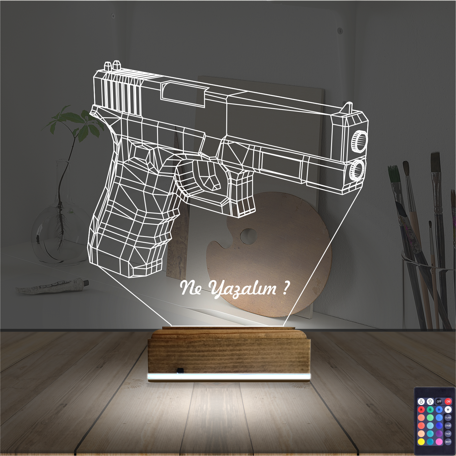 Пистолет — 3D LED Ночник | Подарок мужчине