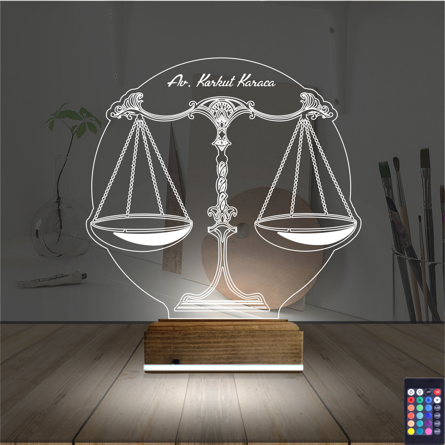 Весы правосудия — 3D LED Ночник | Подарок юристу