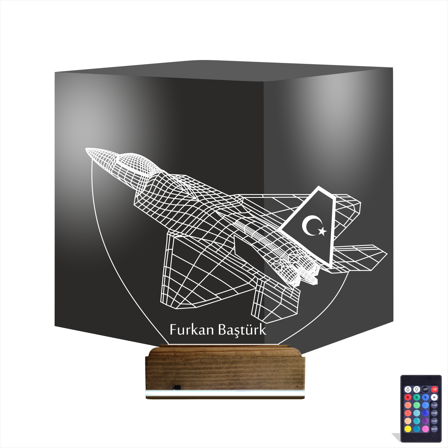 Истребитель — 3D LED Ночник | Именной подарок мужчине