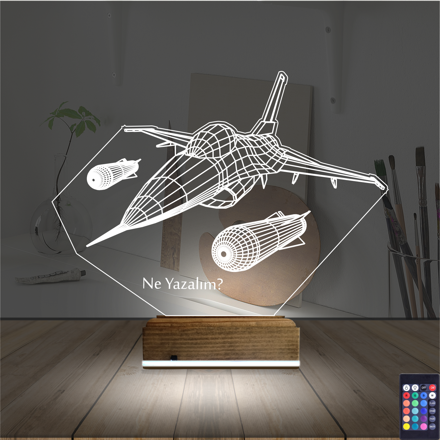 Истребитель — 3D LED Ночник | Подарок мужчине