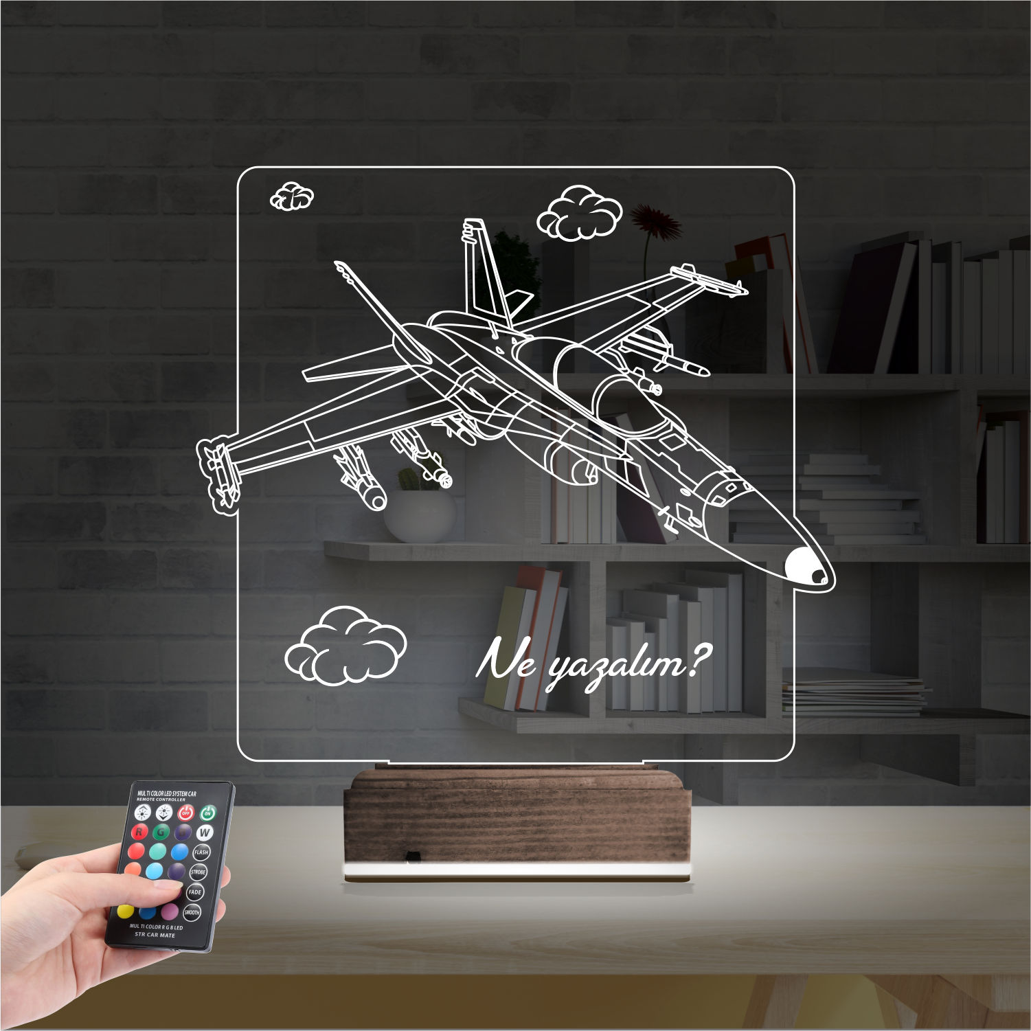 Истребитель — 3D LED Ночник | Подарок мужчине