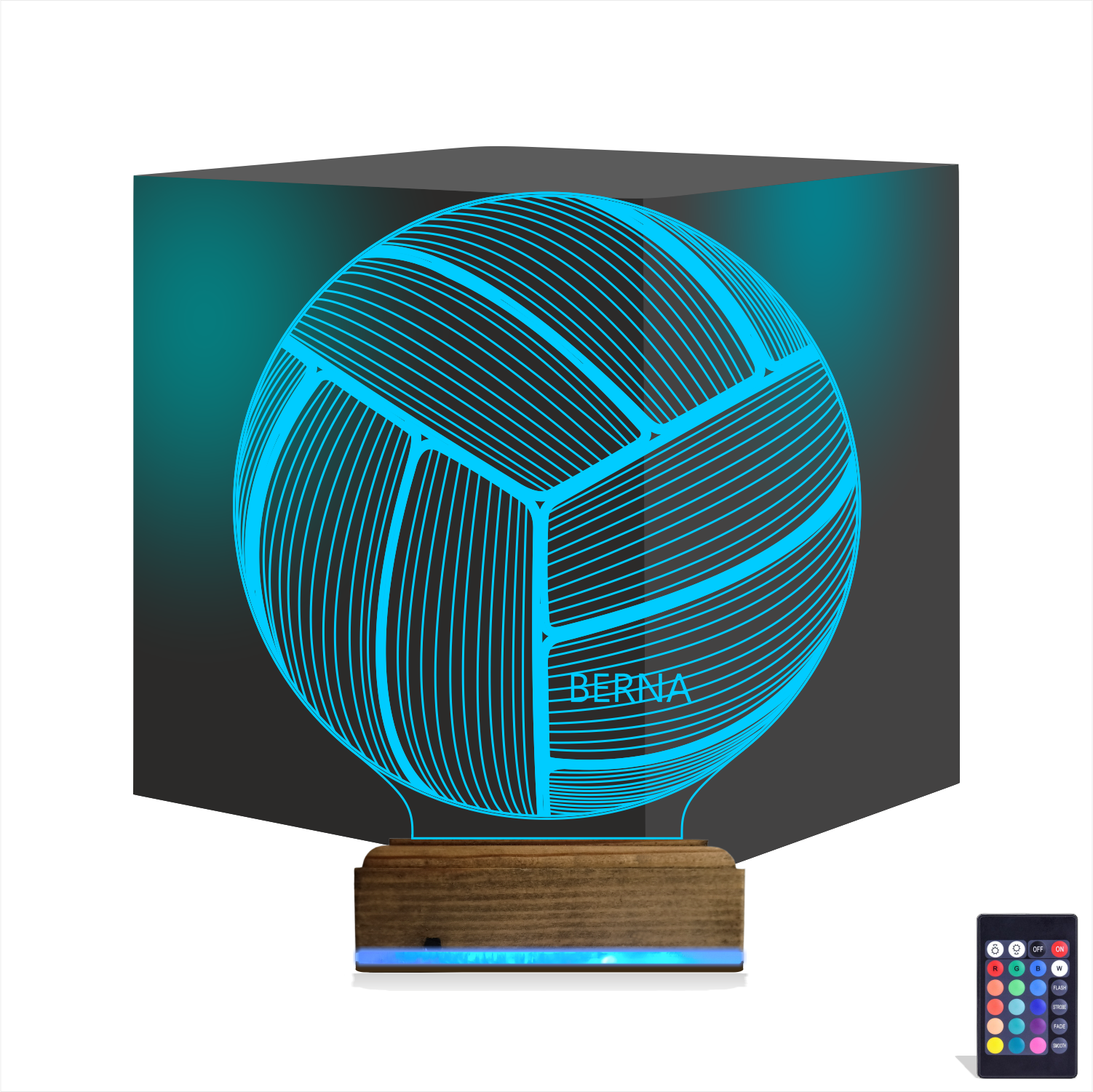 Волейбольный мяч с именем — 3D LED Ночник | Подарок спортсмену