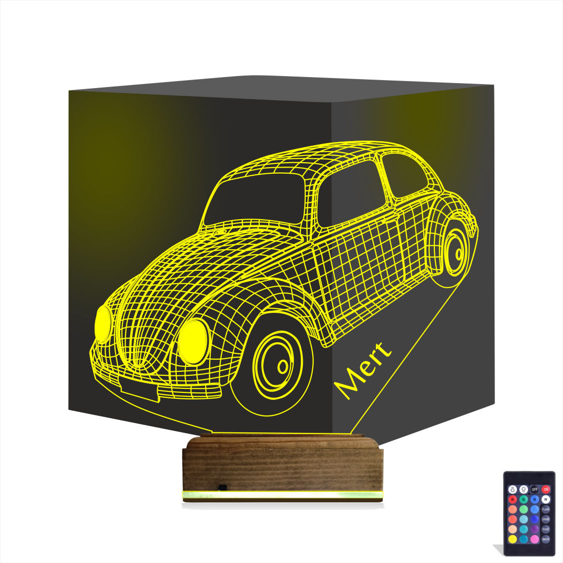 Фольксваген Жук — 3D LED Ночник | Именной подарок