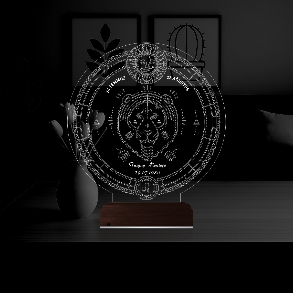 Знак зодиака Лев — 3D LED Ночник | Именной подарок