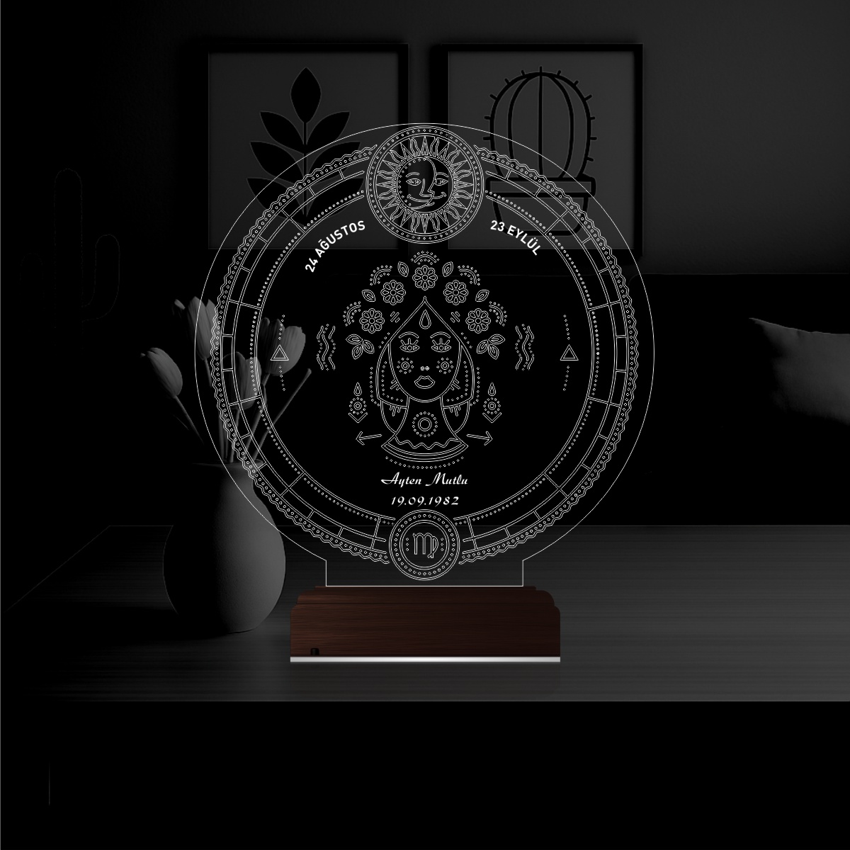 Дева Знак Зодиака — 3D LED Ночник | Именной подарок