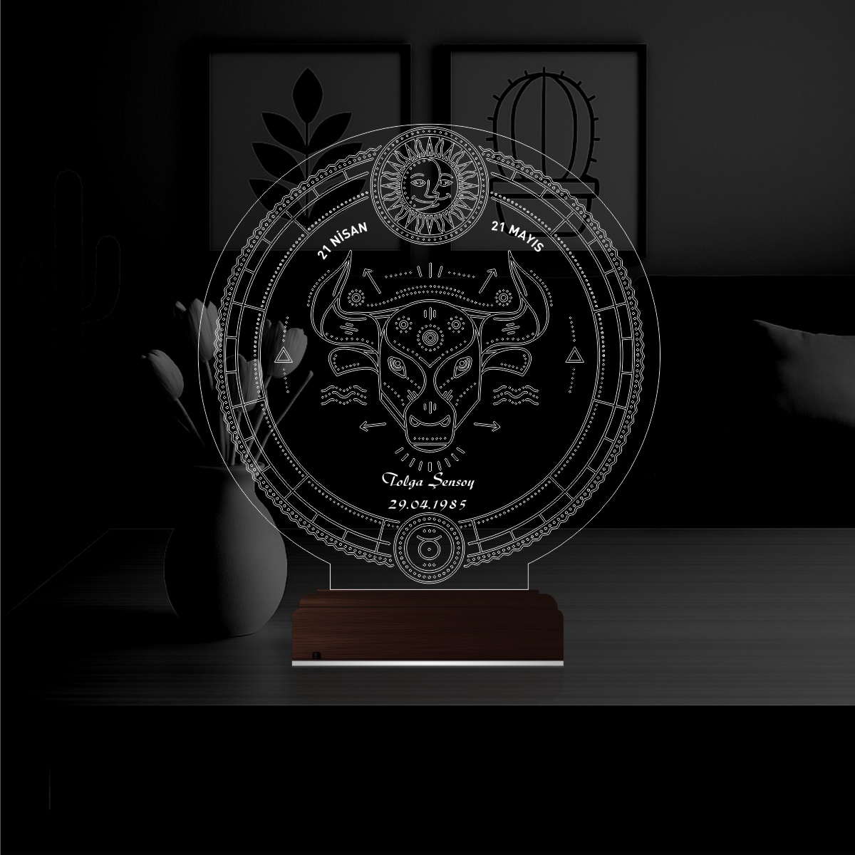 Телец — 3D LED Ночник | Именной подарок на день рождения