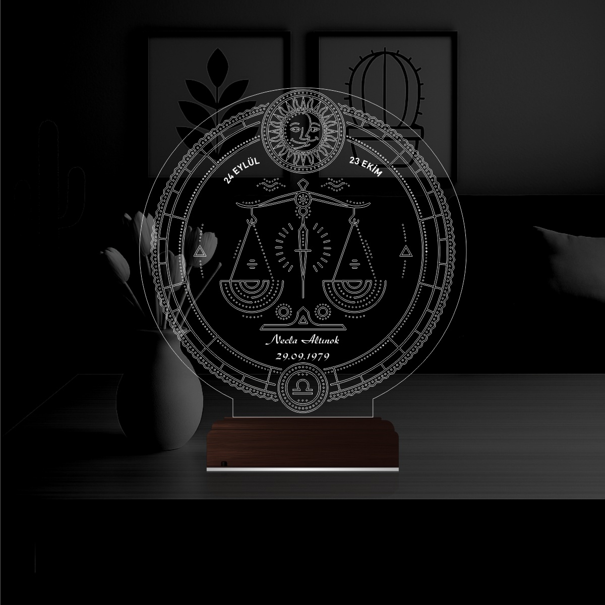 Весы Зодиак Именной 3D Ночник