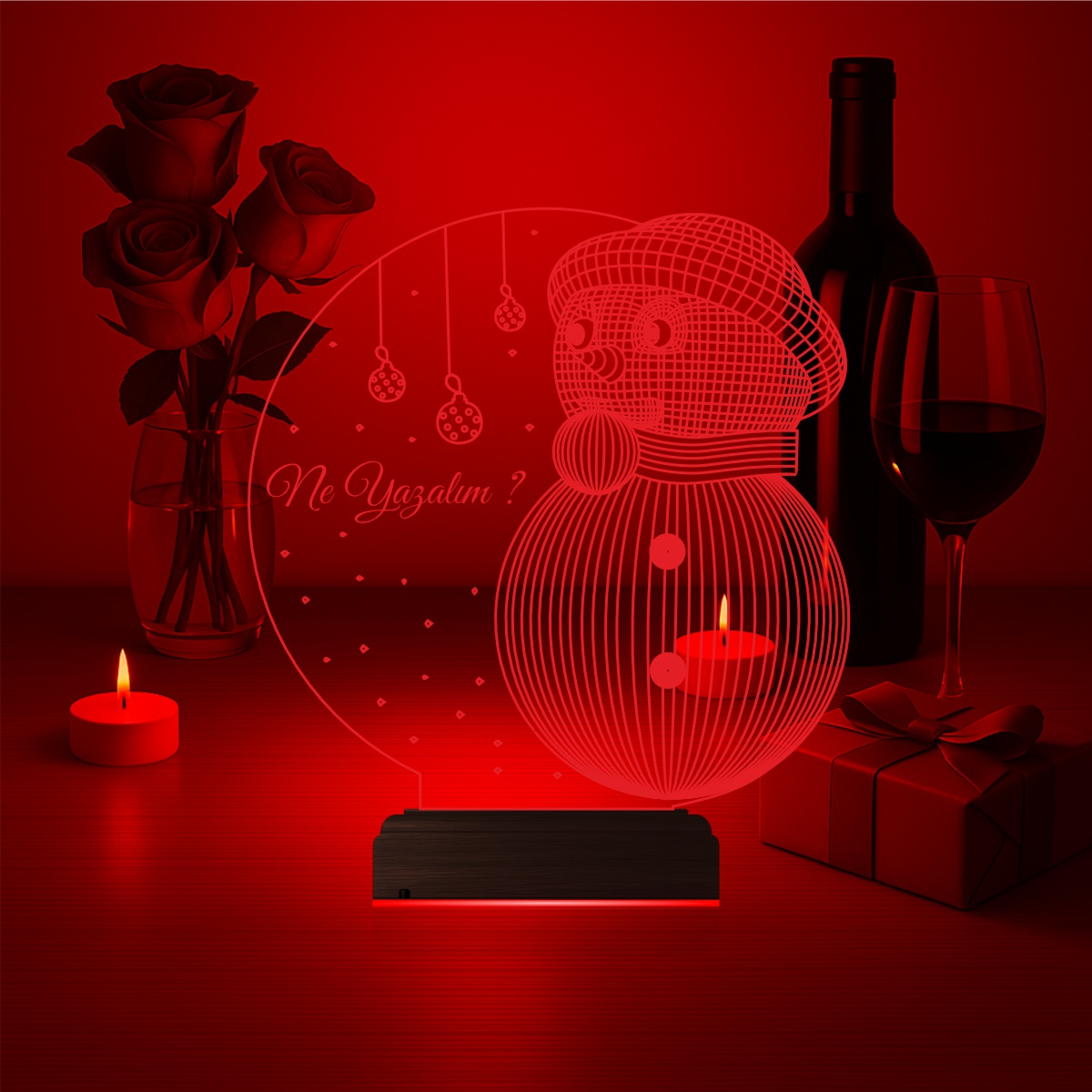 Снеговик — 3D LED Ночник | Подарок на Новый год