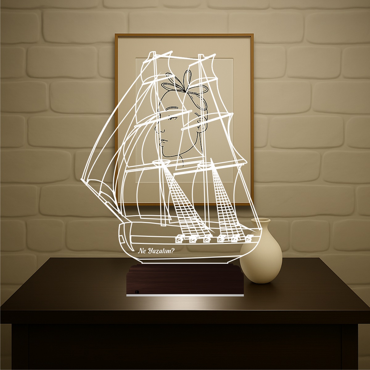 Ататюрк и Парусник — 3D LED Ночник | Подарок мужчине