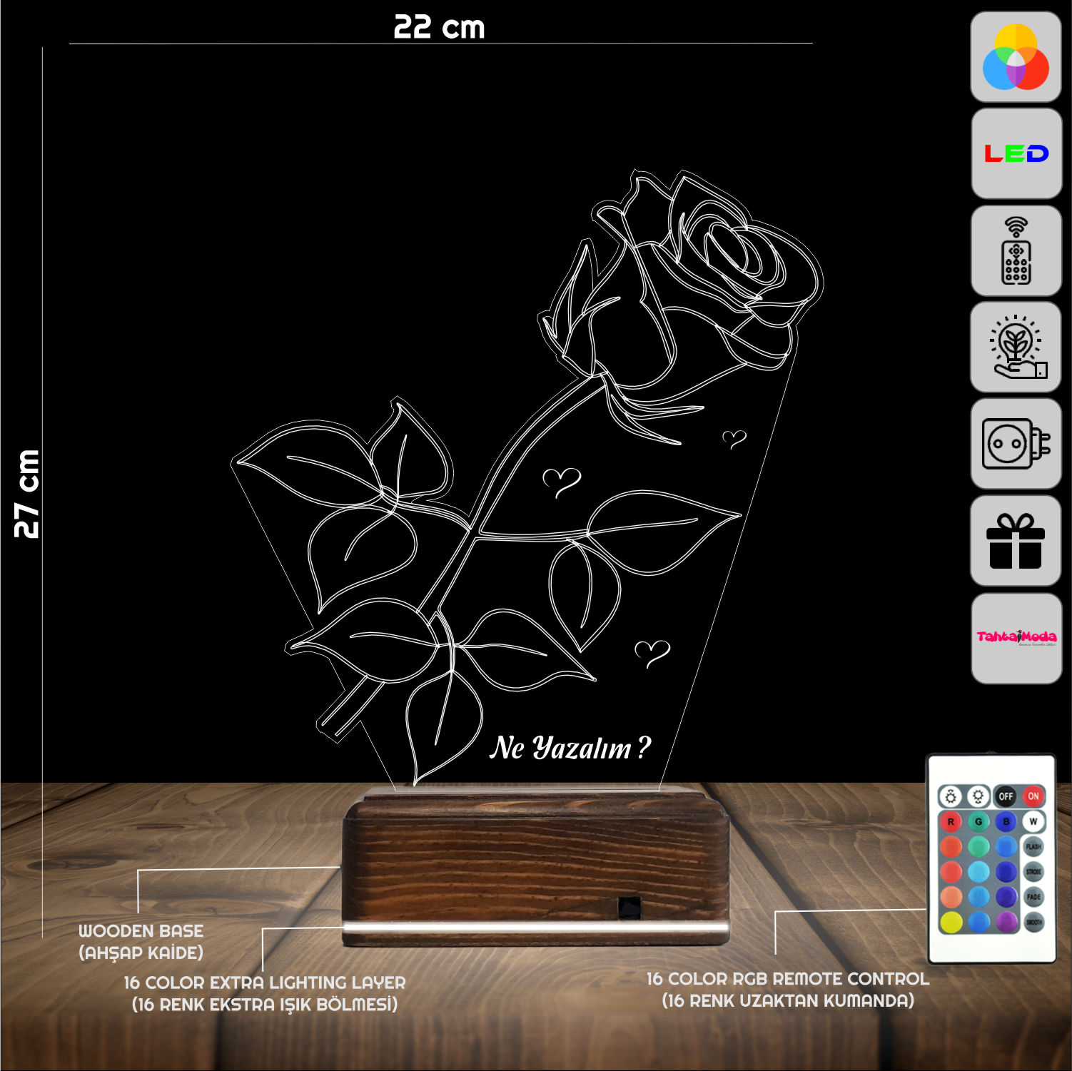 Роза — 3D LED Ночник | Романтический подарок