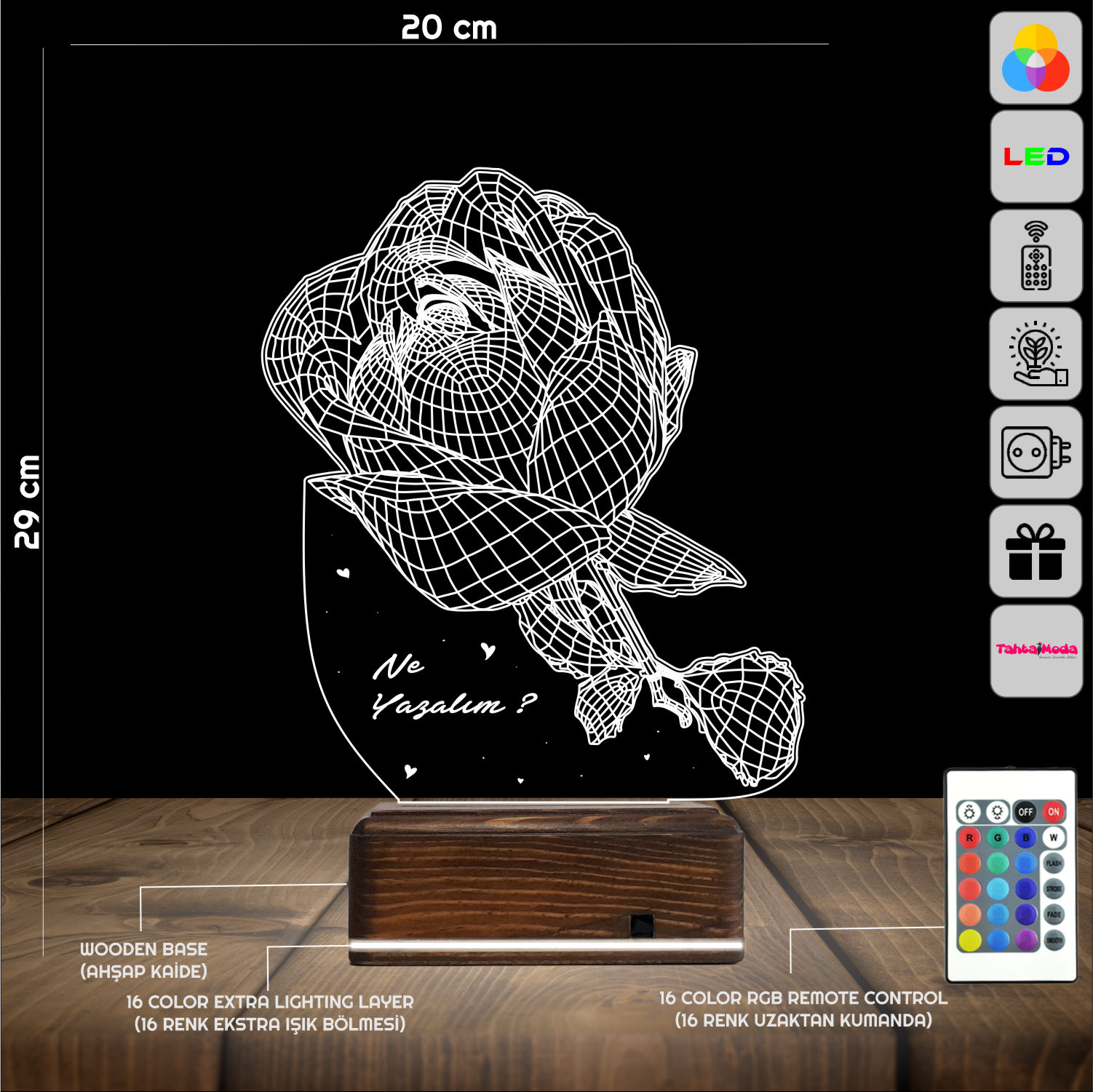 Роза — 3D LED Ночник | Романтический подарок