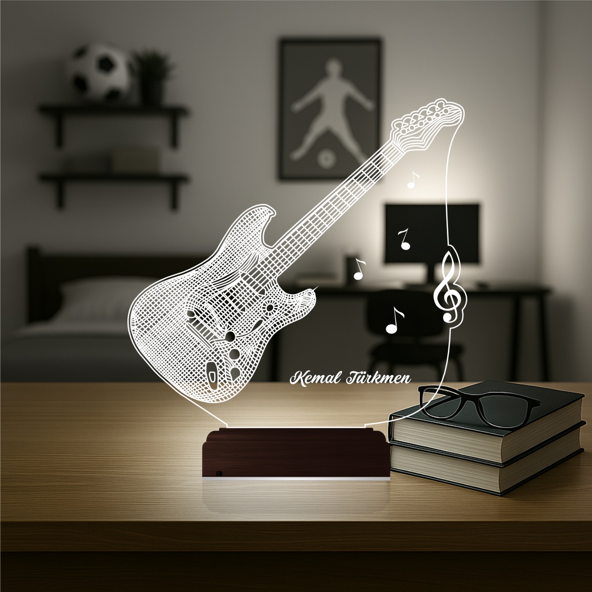 Электрогитара — 3D LED Ночник | Именной подарок музыканту