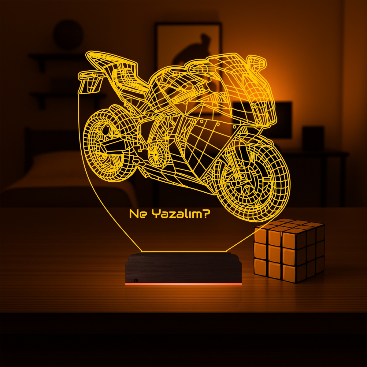 Подарок мужчине: спортивный мотоцикл 3d светильник 4