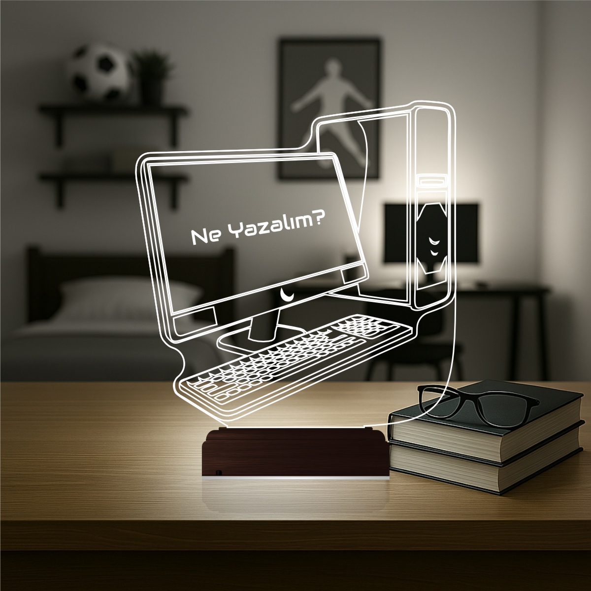 Компьютер — 3D LED Ночник | Подарок геймеру и программисту