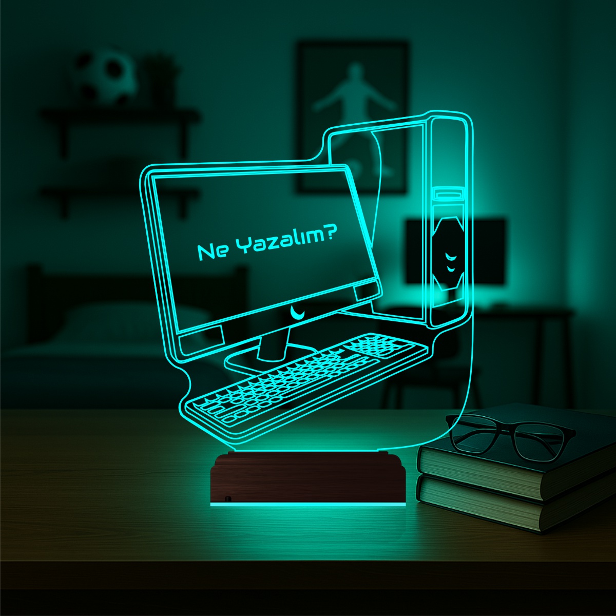 Подарок геймеру: игровой компьютер 3d светильник 2