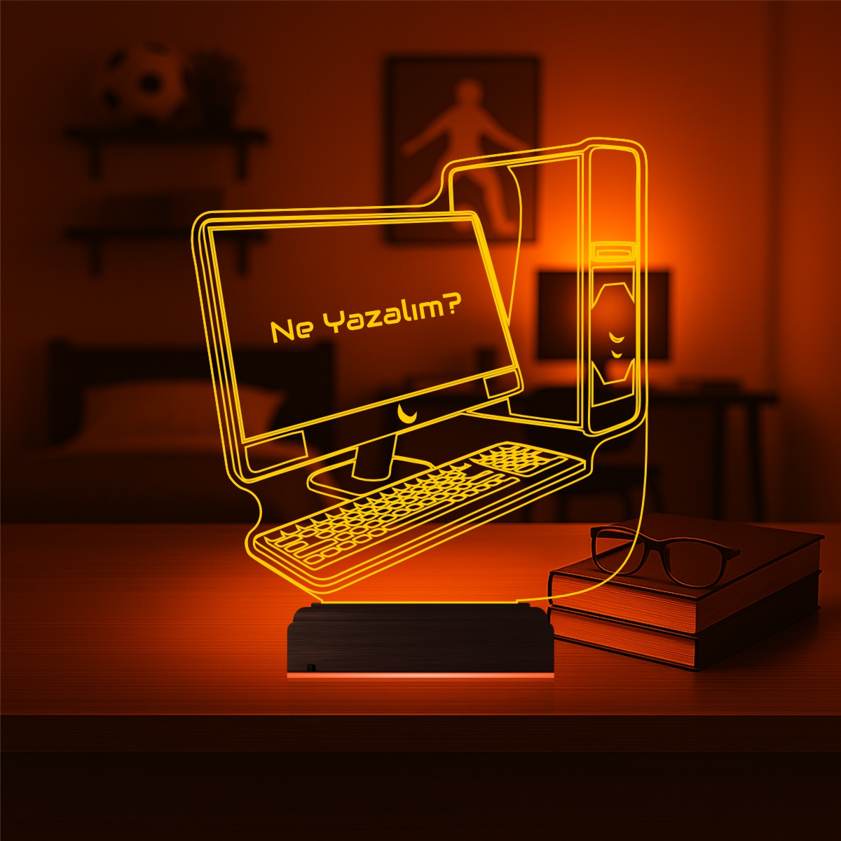 Подарок геймеру: игровой компьютер 3d светильник 6