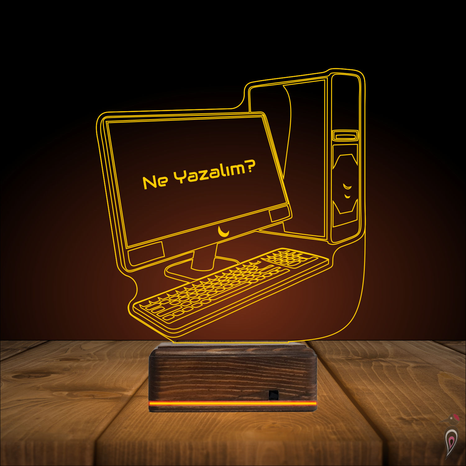 Подарок геймеру: игровой компьютер 3d светильник 7