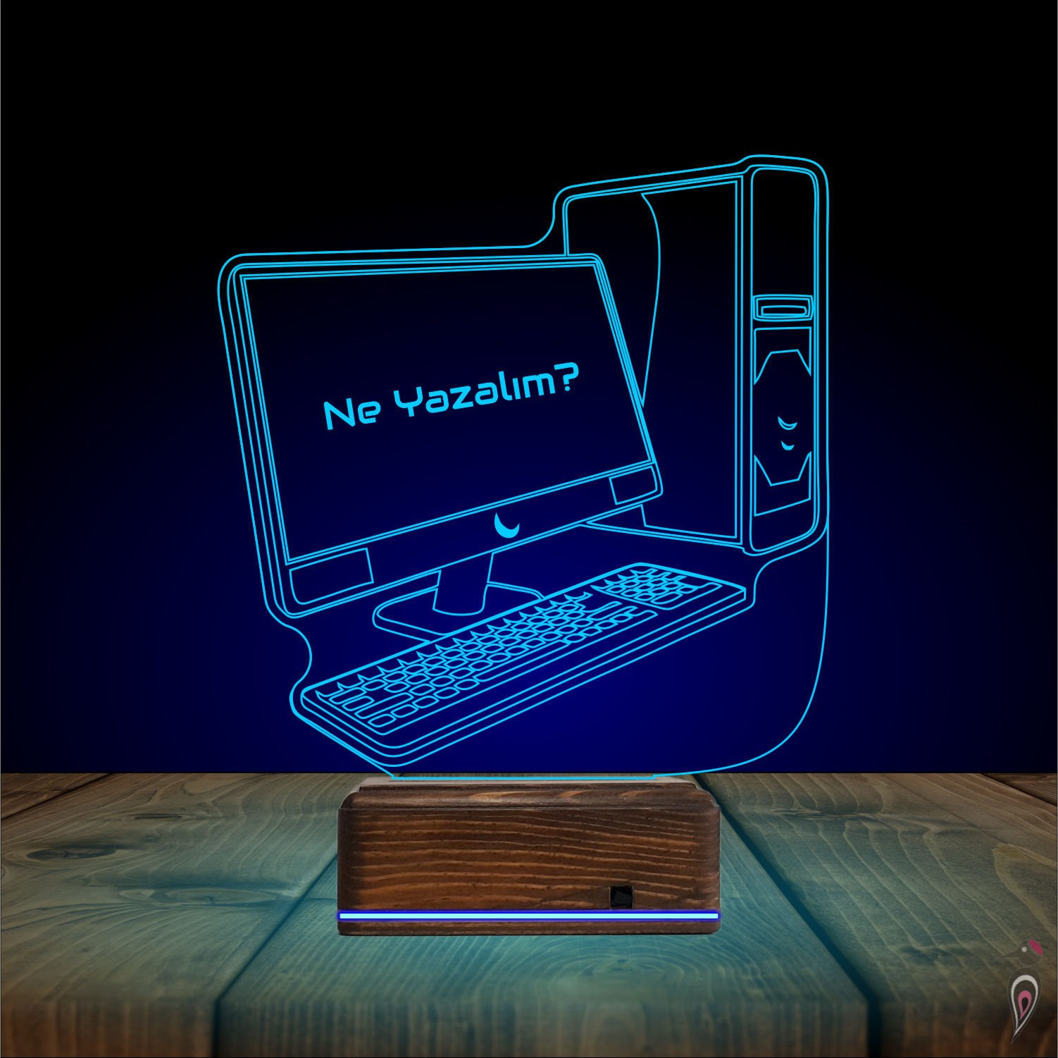 Подарок геймеру: игровой компьютер 3d светильник 8