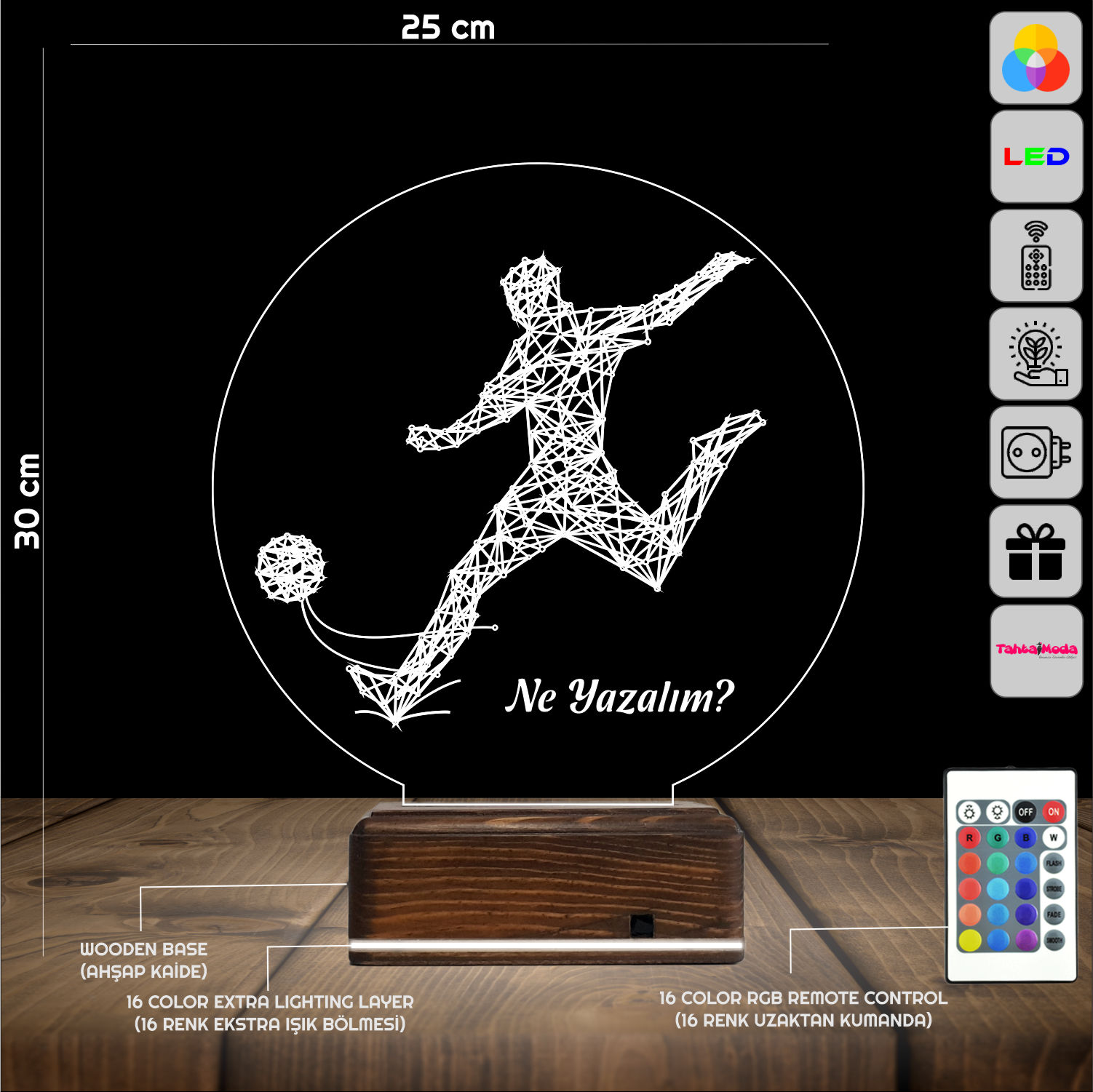 Футболист — 3D LED Ночник | Подарок спортсмену