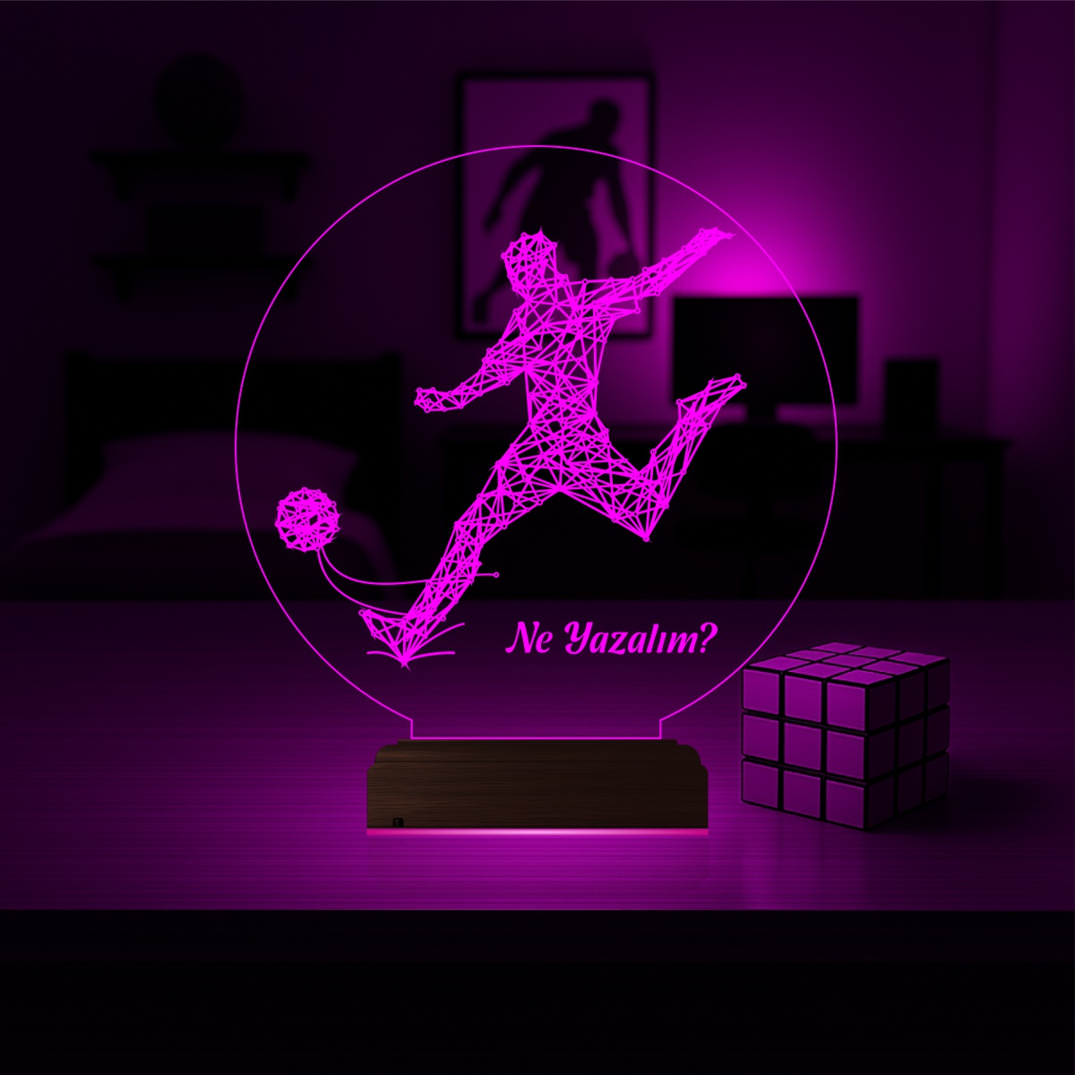 Подарок мужчине: футболист перед ударом 3d светильник 3