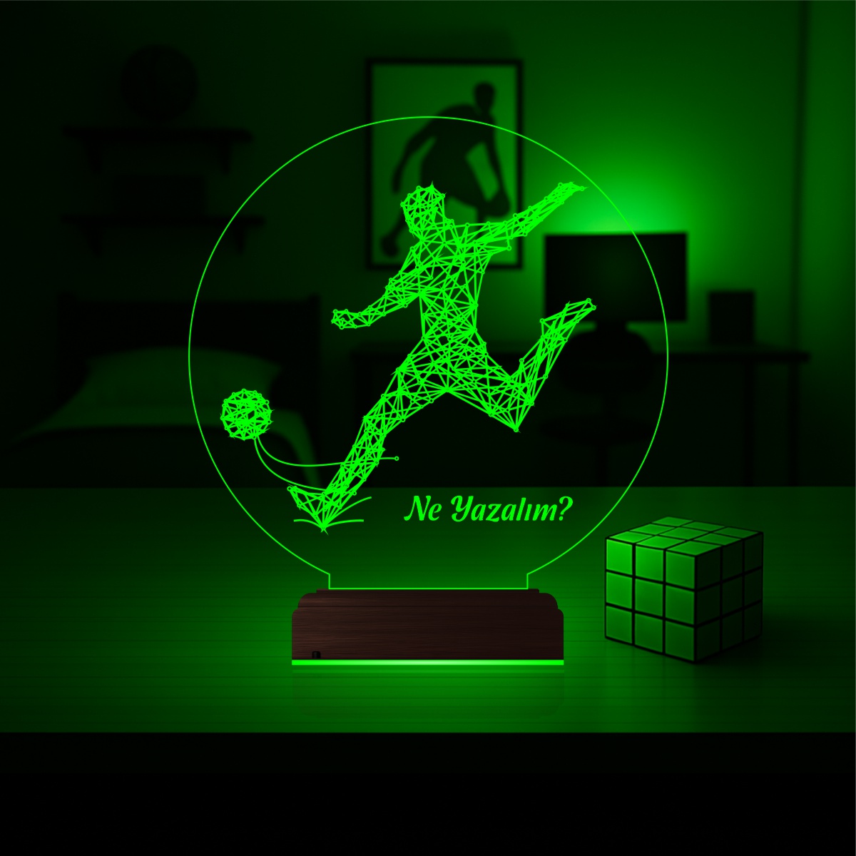 Подарок мужчине: футболист перед ударом 3d светильник 4