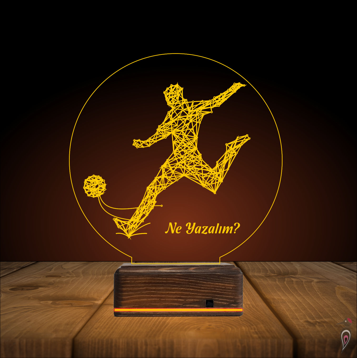 Подарок мужчине: футболист перед ударом 3d светильник 7